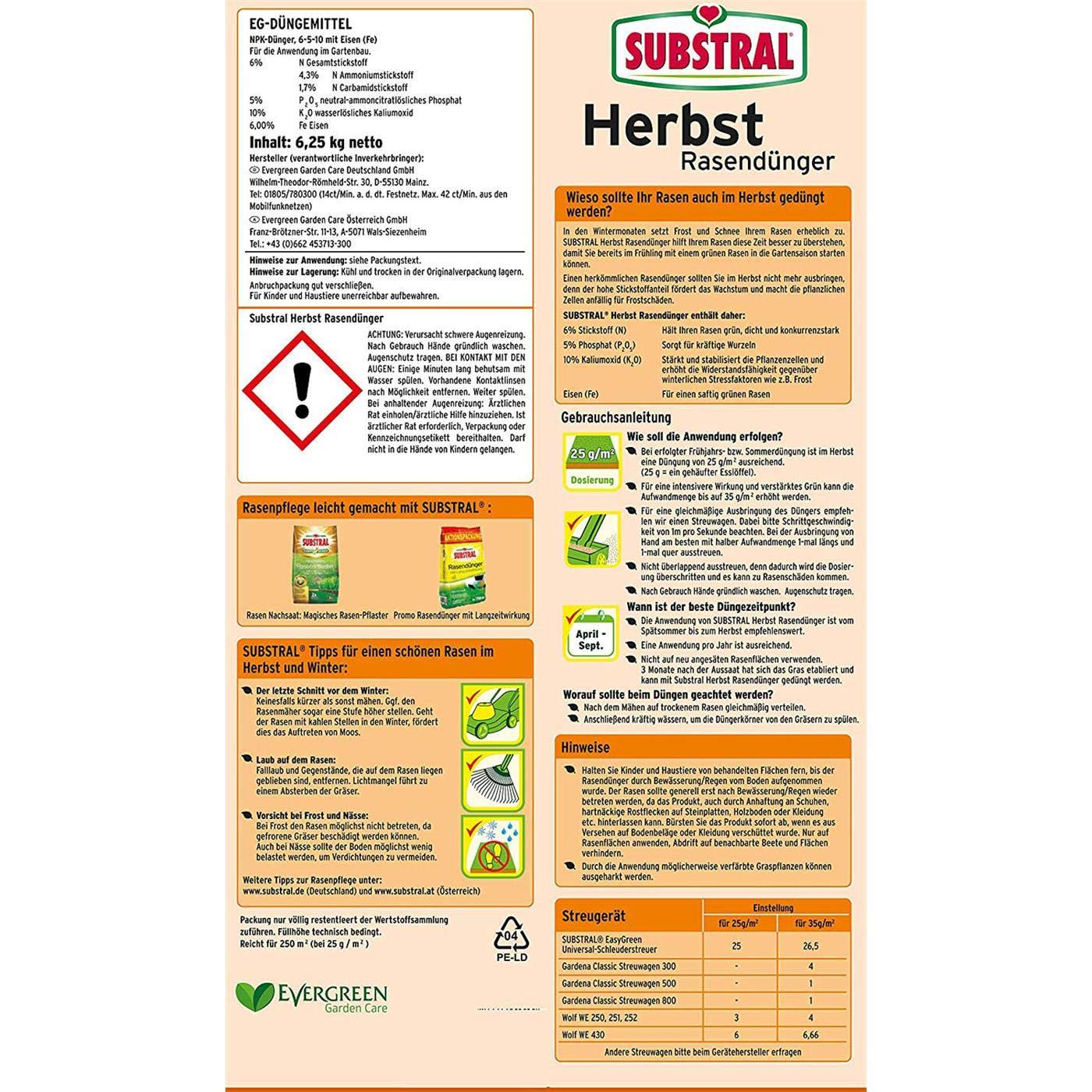 Substral 8243 Herbst Rasendünger 25 kg für 1000 m2 — Ansicht 4