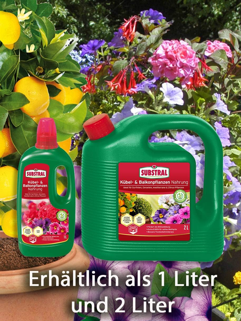 Substral Balkon und Kübelpflanzen Nahrung, 1 L, Flüssigdünger für Surfinien, Geranien, mediterrane & Zitruspflanzen — Ansicht 4