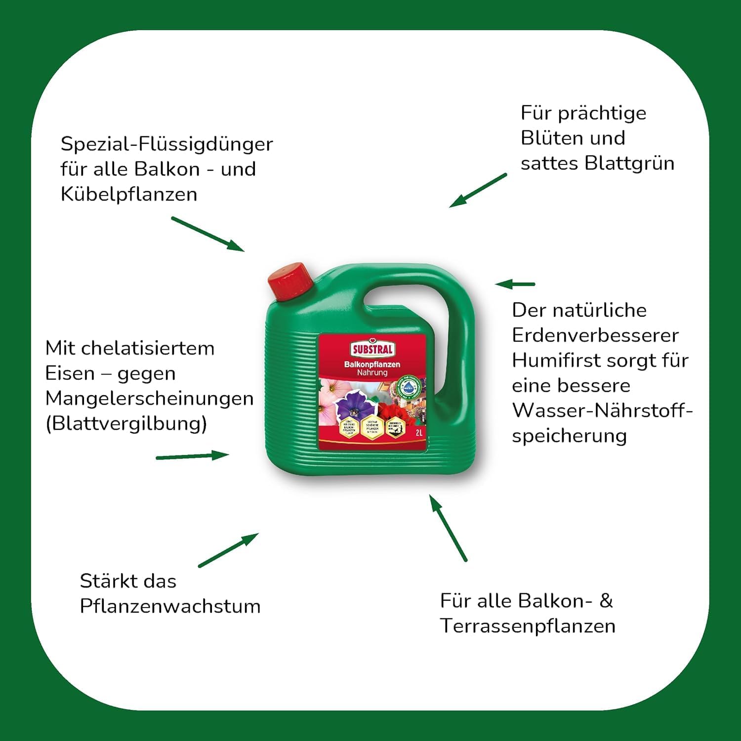 Substral Balkonpflanzen Nahrung Premium Flüssigdünger 2L Für üppige Blüten und Pflanzengesundheit — Ansicht 3