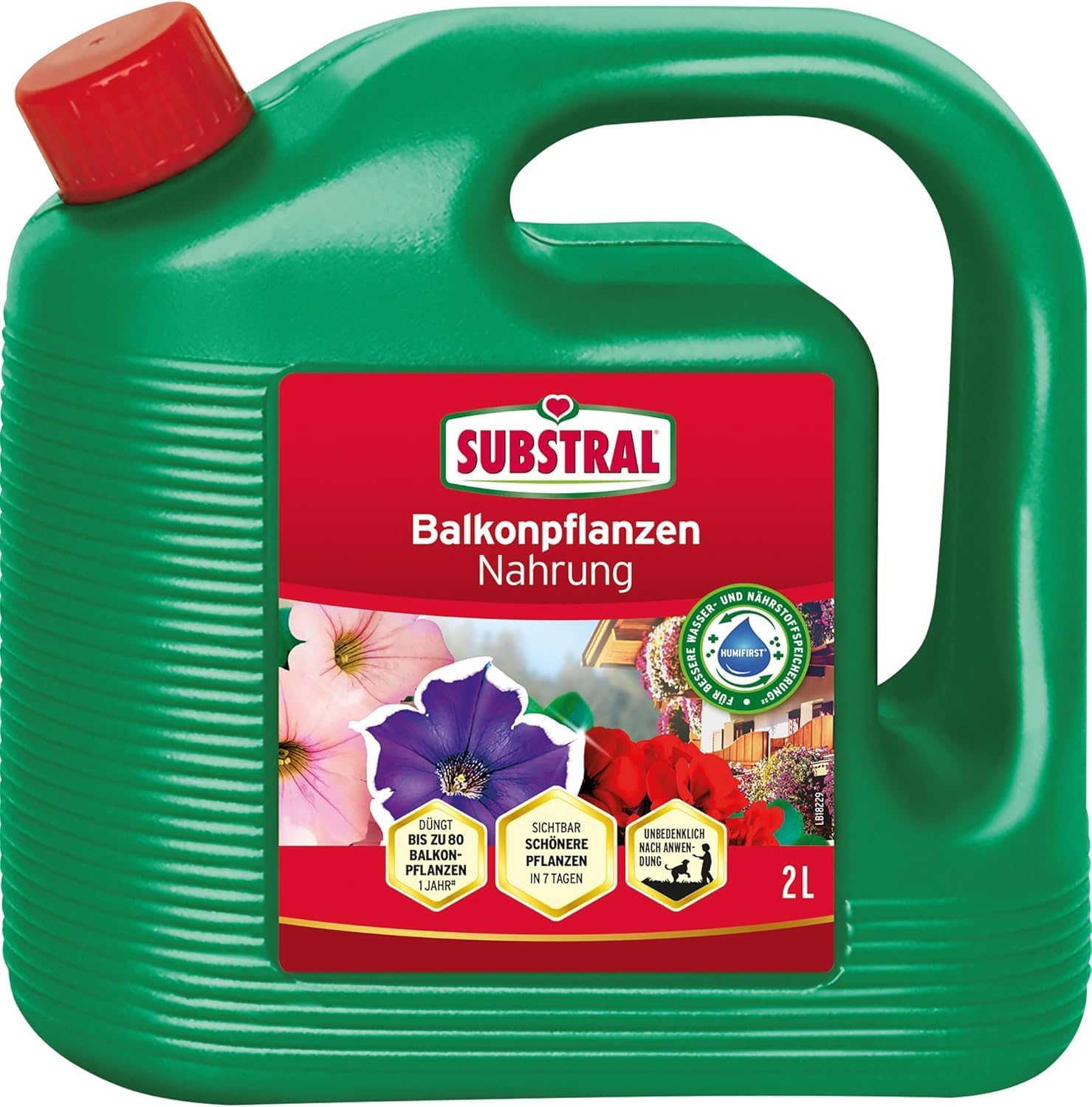 Substral Balkonpflanzen Nahrung Premium Flüssigdünger 2L Für üppige Blüten und Pflanzengesundheit