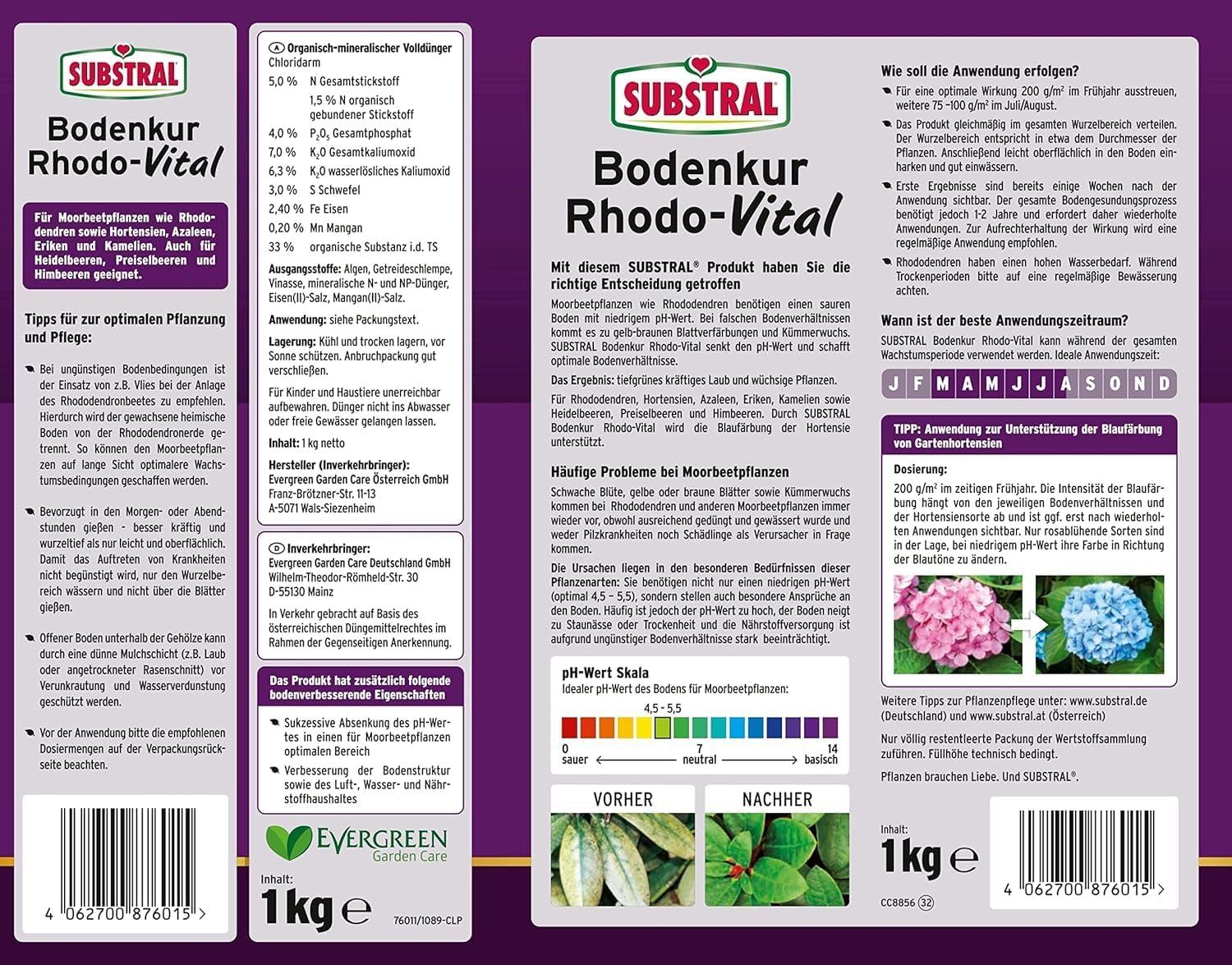 Substral Bodenkur Rhodo - Vital für Rhododendren Azaleen Hortensien Himbeeren Preiselbeeren Heidelbeeren u.a. 1kg — Ansicht 5