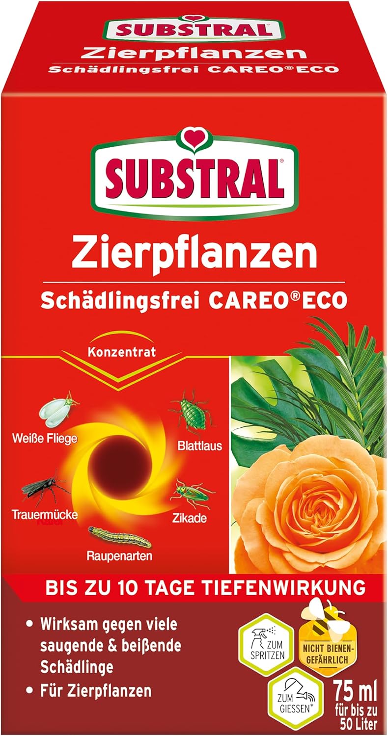 Substral Careo Eco Schädlingsfrei Konzentrat 75 ml + Nexa Lotte Gelbstecker 10 Stück – Schädlinge an Zierpflanzen effektiv bekämpfen: gegen Trauermücken, Blattläuse, Weiße Fliege
