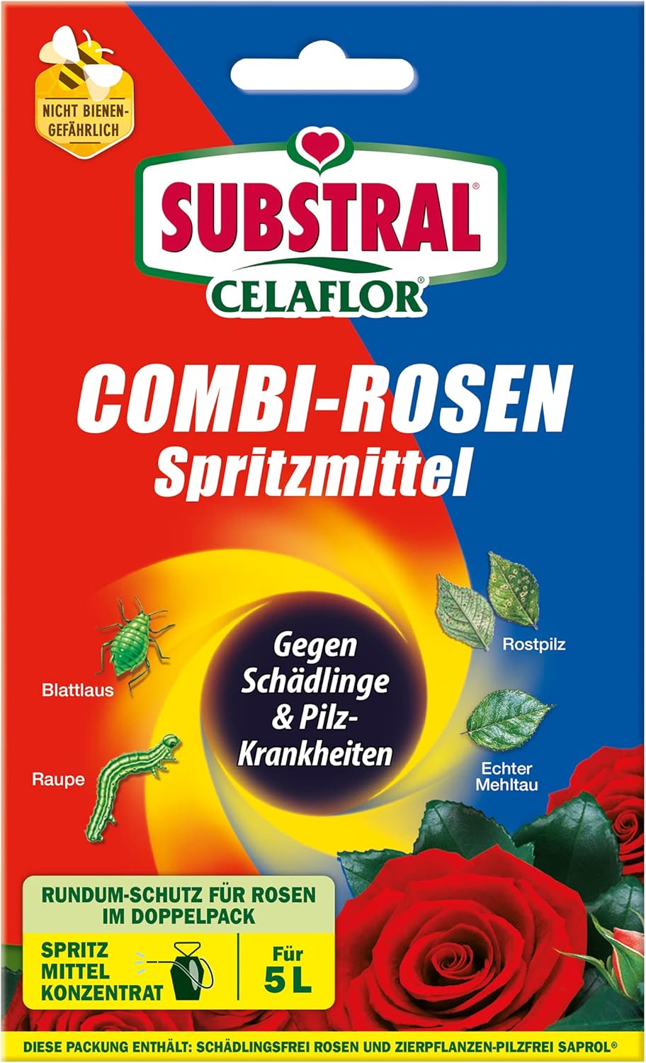 Substral Celaflor Combi-Rosen, 1x7,5 + 1x4 ml Konzentrate, wirkt von innen, Konzentrat gegen Pilze und Schädlinge