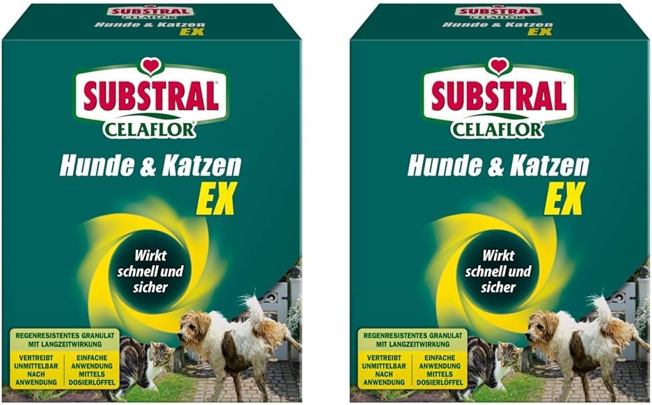 Substral Celaflor Hunde & Katzen Ex, Hund, Marder und Katze Abwehr und Vertreibungsgranulat, mit Sofortwirkung, 200g (Packung mit 2)