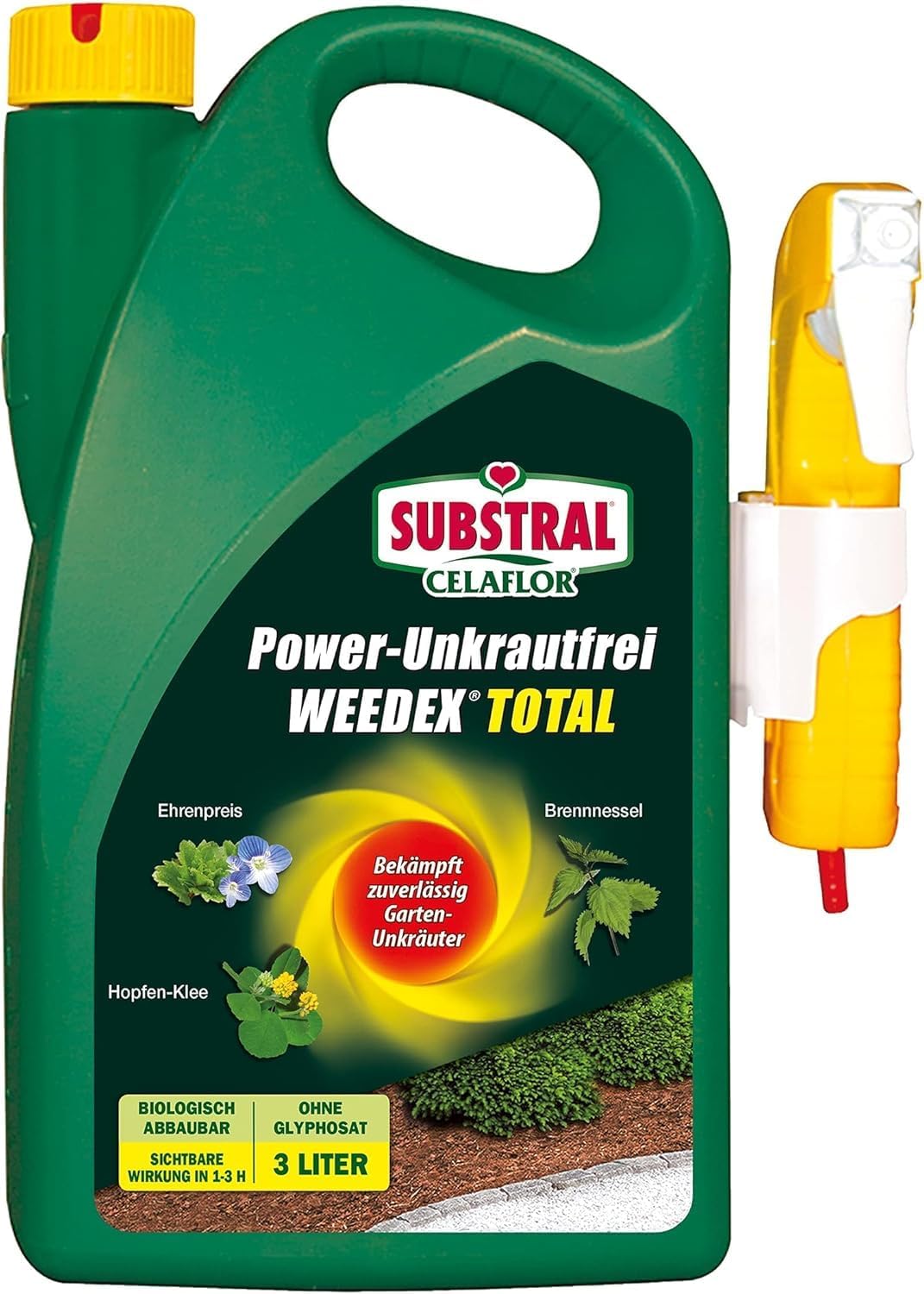 Substral Celaflor Power Unkrautfrei Weedex Total 3 Liter Sprühkanister gegen Unkräuter Gräser und Moos