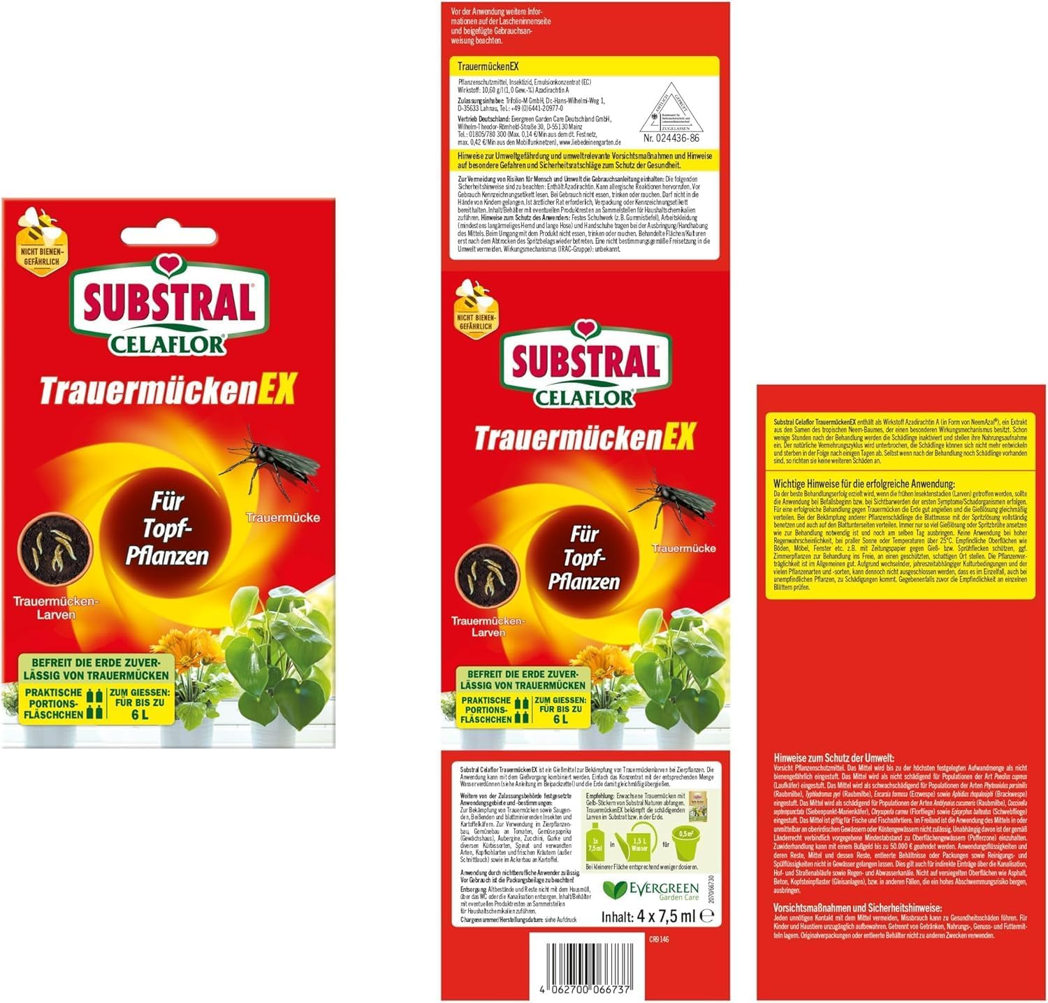Substral Celaflor TrauermückenEX 4 x 7,5ml Konzentrag gegen Larven der Trauermücke und andere Schädlinge und Schadinsekten — Ansicht 3