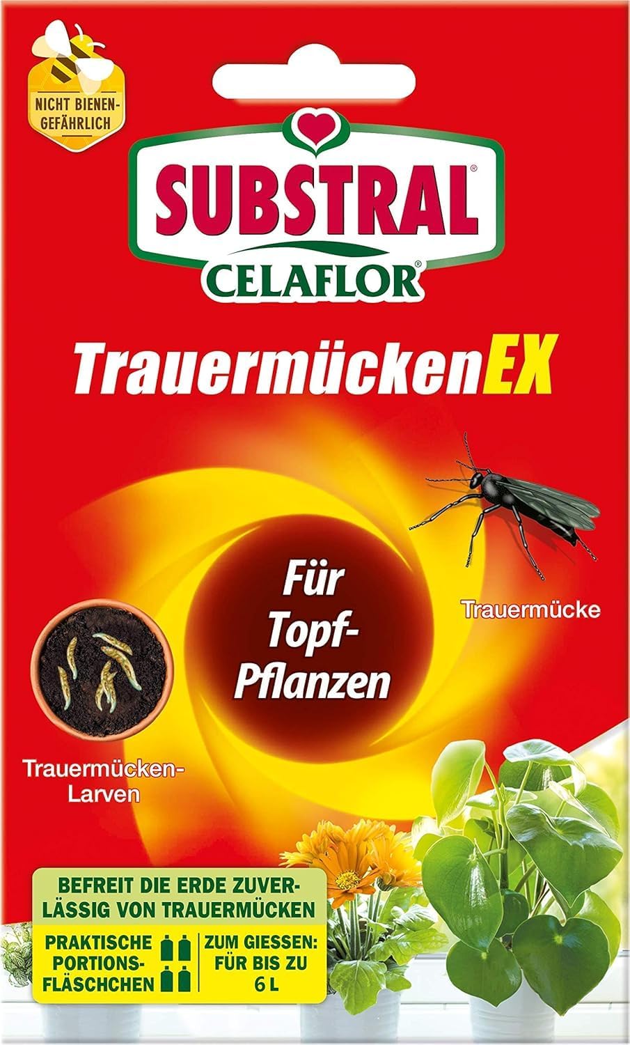 Substral Celaflor TrauermückenEX 4 x 7,5ml Konzentrag gegen Larven der Trauermücke und andere Schädlinge und Schadinsekten