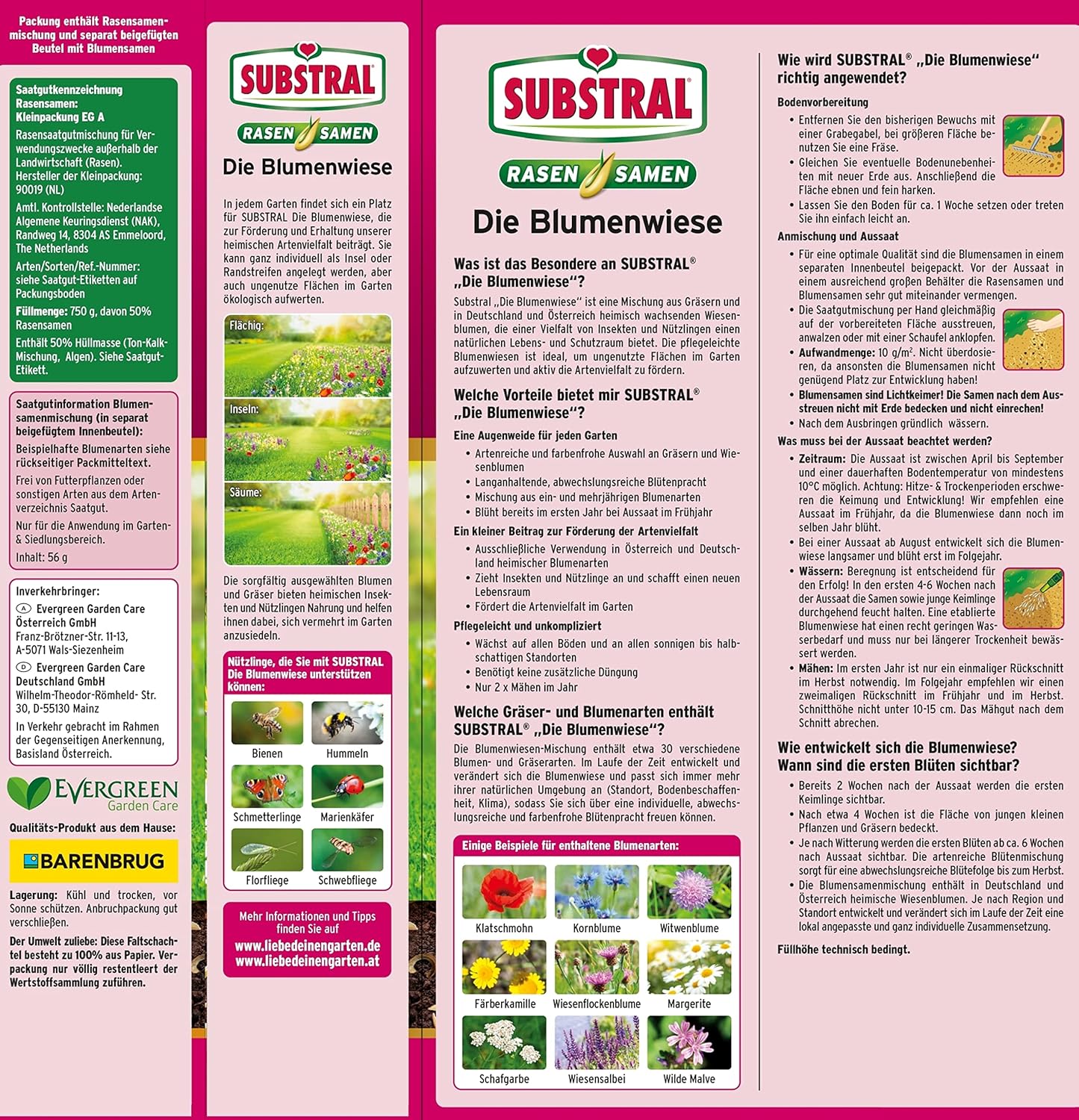 Substral Die Blumenwiese Rasen- & Blumensamen für ein attraktives Bienen- und Nützlingsparadies, 800 g (Packung mit 2) — Ansicht 2