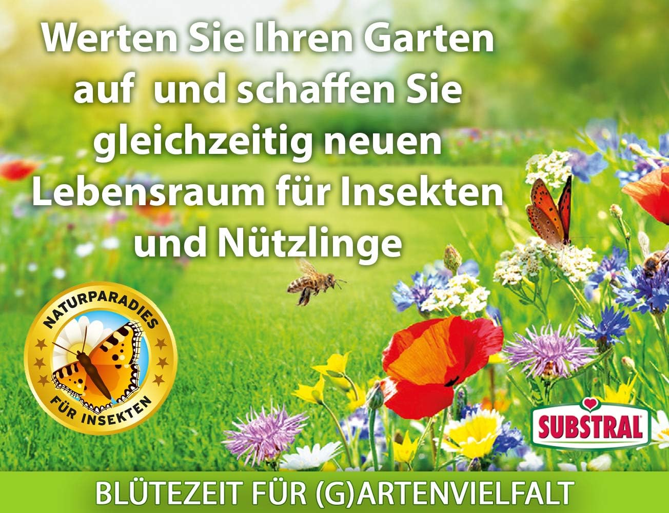 Substral Die Blumenwiese Rasen- & Blumensamen für ein attraktives Bienen- und Nützlingsparadies, 800 g (Packung mit 2) — Ansicht 5