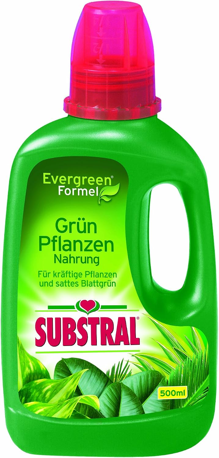 Substral Grün-Pflanzen Nahrung, Spezial-Flüssigdünger mit Eisen-Plus für Grünpflanzen- und Palmen mit wertvollen Nährstoffen und chelatisierten Spurenelementen - 500 ml