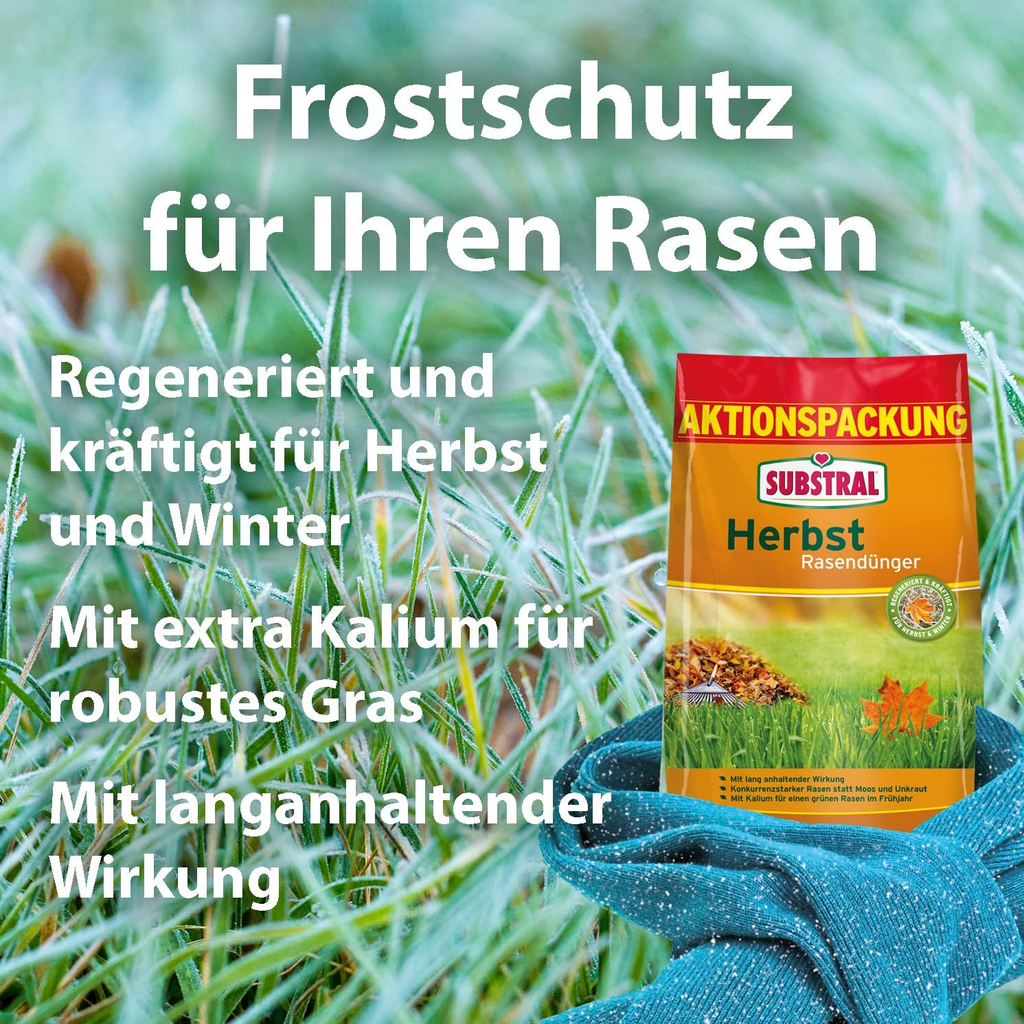 Substral Herbst Rasendünger kaliumreicher Spezial - Rasendünger mit lang anhaltender Wirkung für 500 m2 12,5kg Sack — Ansicht 4