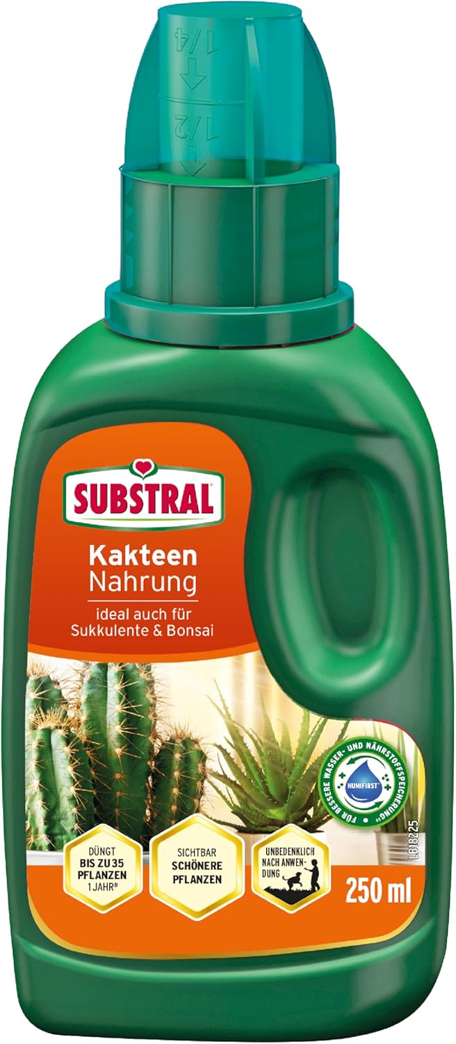 Substral Kakteen Nahrung 250ml Flüssigdünger für Kakteen und Sukkulenten mit NPK 5-3 - 7 und Spurennährstoffen für gesundes Wachstum