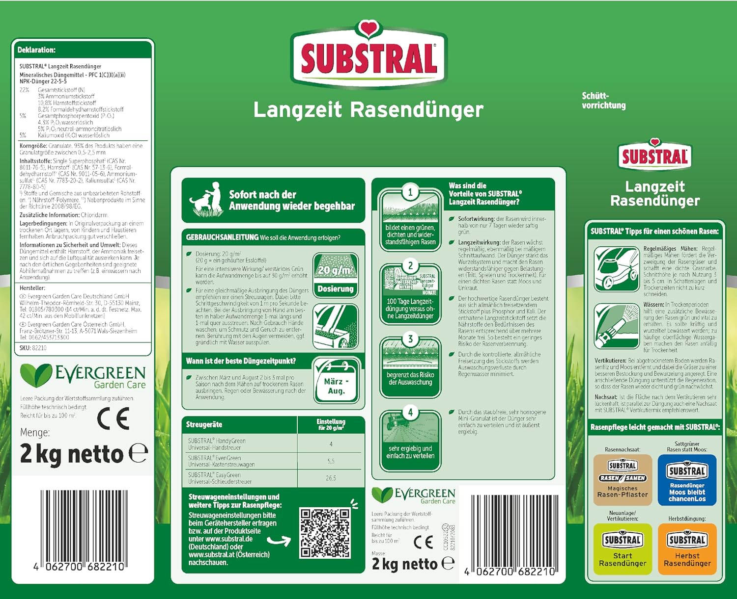 Substral Langzeit Rasendünger 2kg für 100 m2 Sofortwirkung in 7 Tagen und Langzeitwirkung bis 100 Tage für dichten sattgrünen Rasen — Ansicht 6