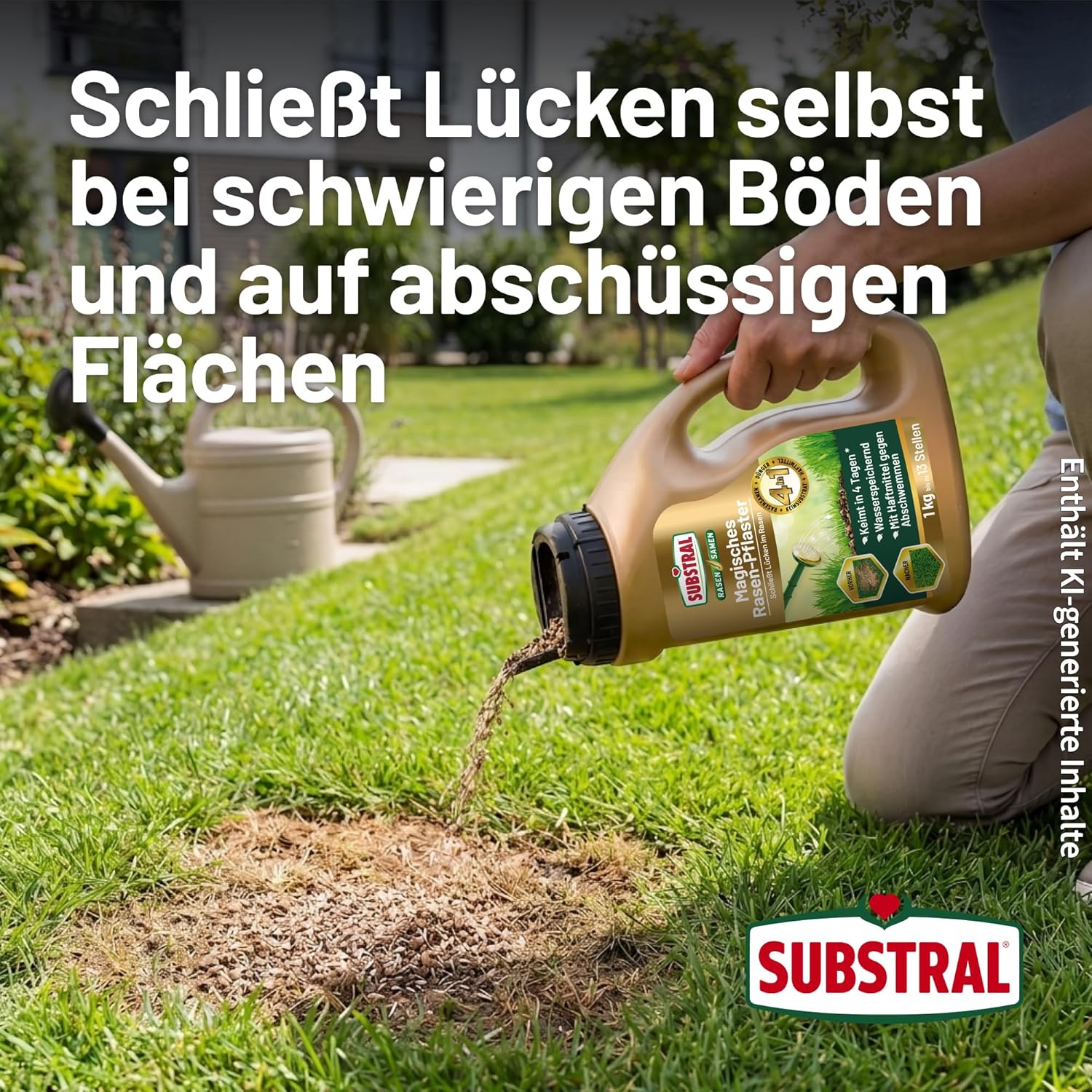 Substral Magisches Rasen‐Pflaster Mischung 1kg Nachsaat Rasen — Ansicht 3