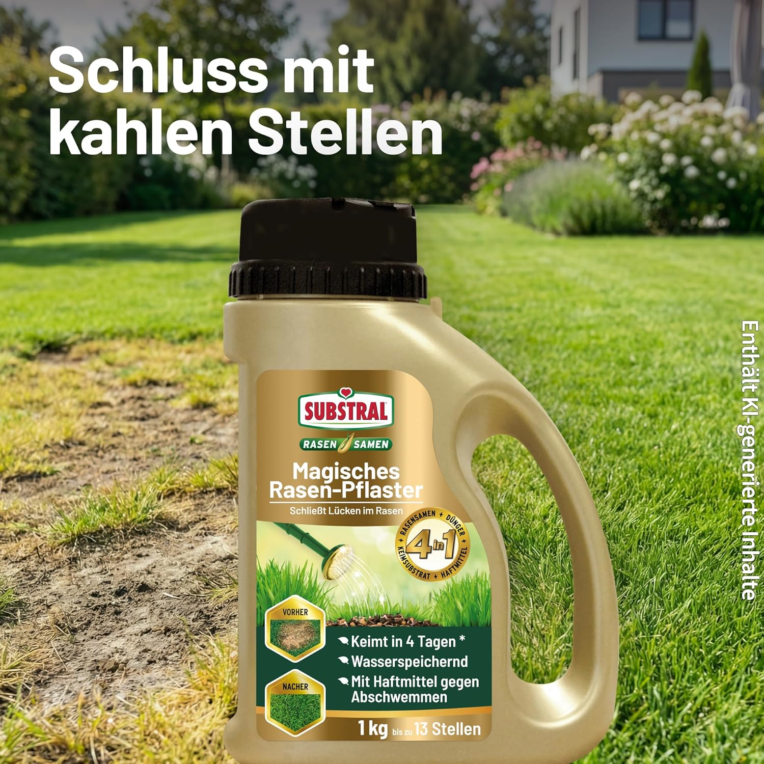 Substral Magisches Rasen‐Pflaster Mischung 1kg Nachsaat Rasen — Ansicht 4