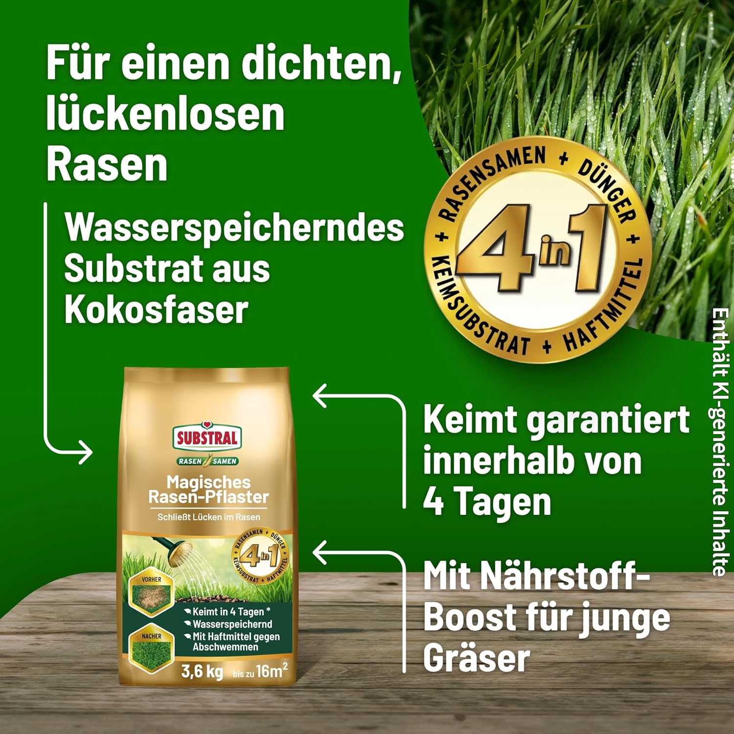 Substral Magisches Rasenpflaster 3,6kg Nachsaat zur Rasenreparatur — Ansicht 2