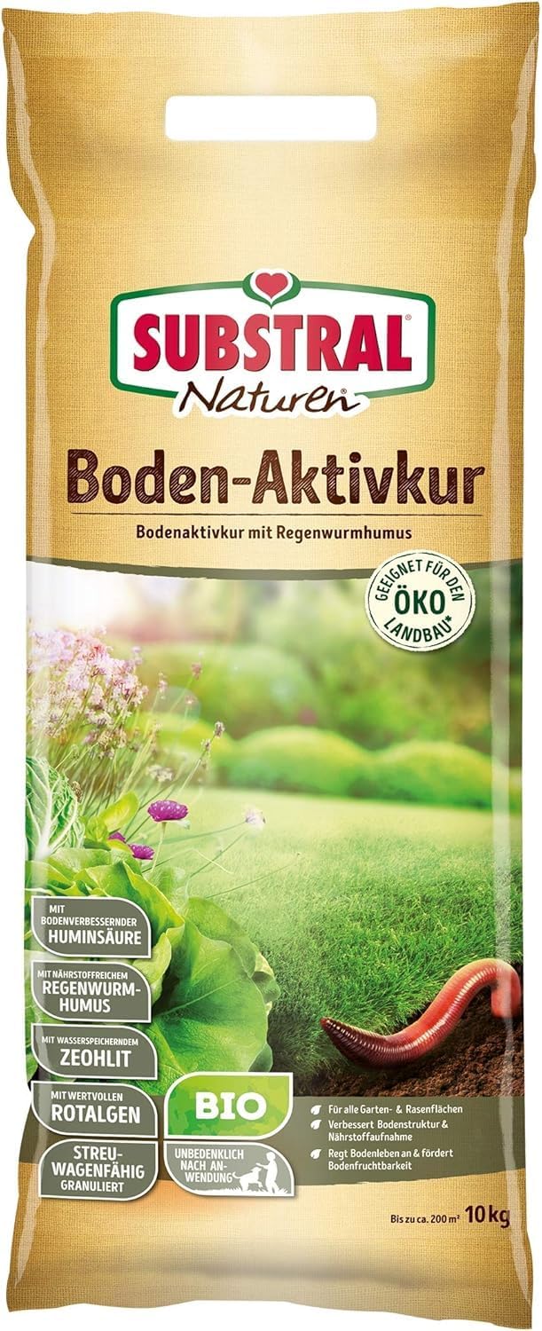 Substral Naturen Bio Bodenaktivkur natürlicher Bodenaktivator und - verbesserer für Garten - und Rasen 200m2 10kg Boden - Aktivkur