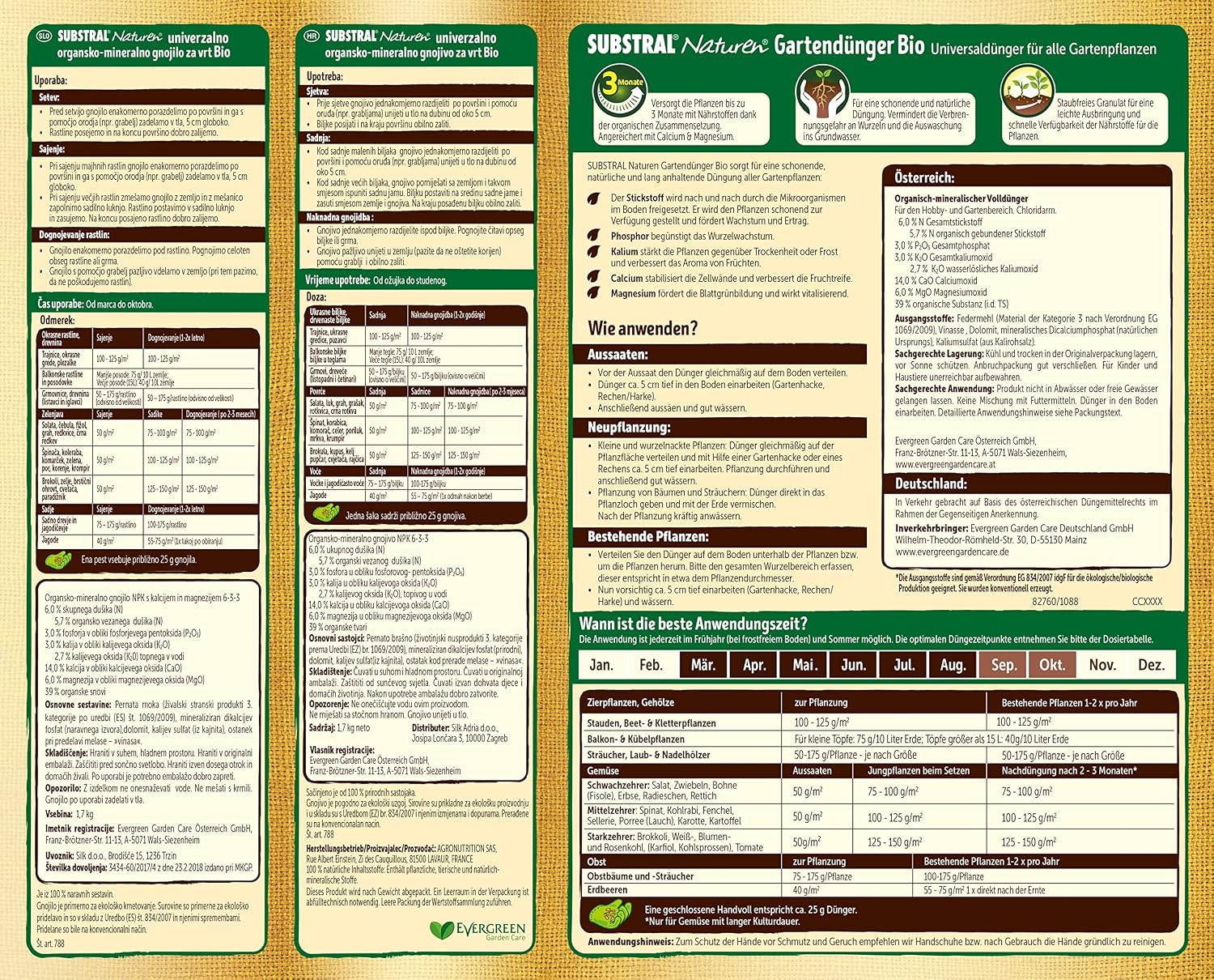 Substral Naturen Bio Gartendünger, natürlicher Universaldünger für Obst- Gemüse- und Zierpflanzen, plus Magnesium, 4 kg — Ansicht 2