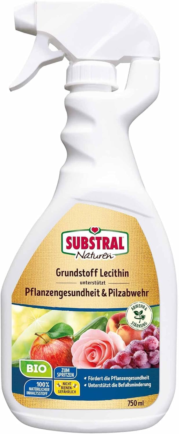 Substral Naturen Bio Grundstoff Lecithin 750ml Sprühflasche unterstützt Pflanzengesundheit Pilzabwehr + Befallsminderung