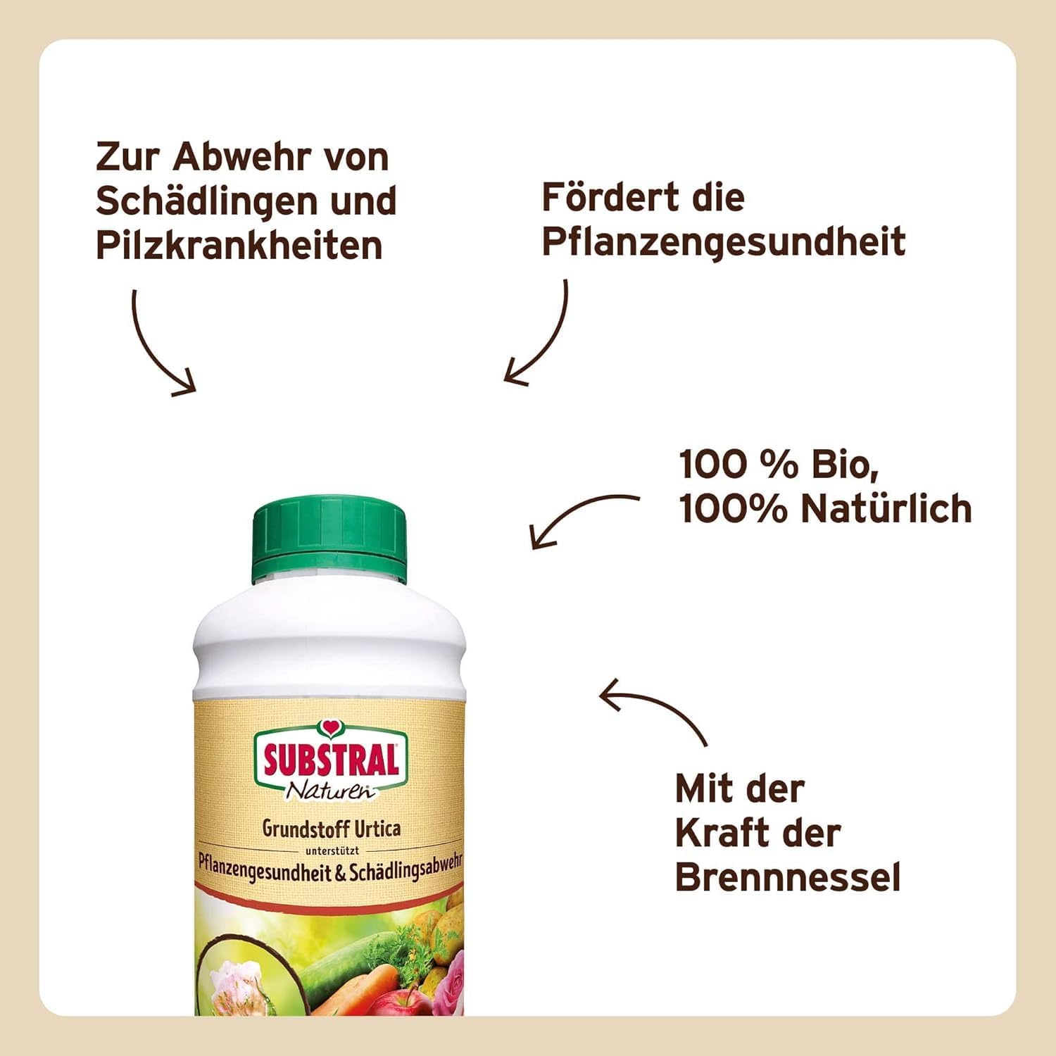 Substral Naturen Bio Grundstoff Urtica 1L Konzentrat unterstützt Pflanzengesundheit Schädlingsabwehr + Befallminderung — Ansicht 2