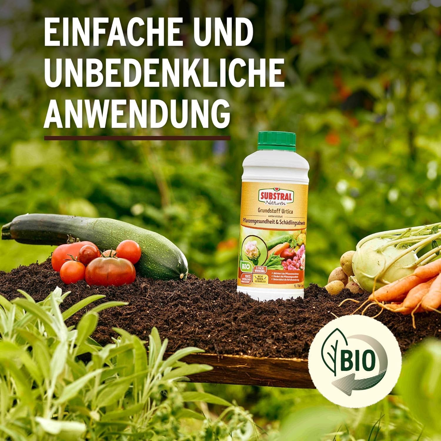 Substral Naturen Bio Grundstoff Urtica 1L Konzentrat unterstützt Pflanzengesundheit Schädlingsabwehr + Befallminderung — Ansicht 3