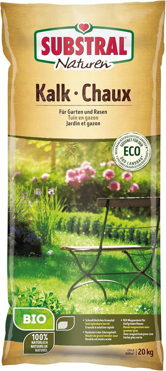 Substral Naturen Bio Kalk aus fossilen Meeresalgen mit Magnesium zur Bodenverbesserung auf Garten - & Rasenflächen 20kg