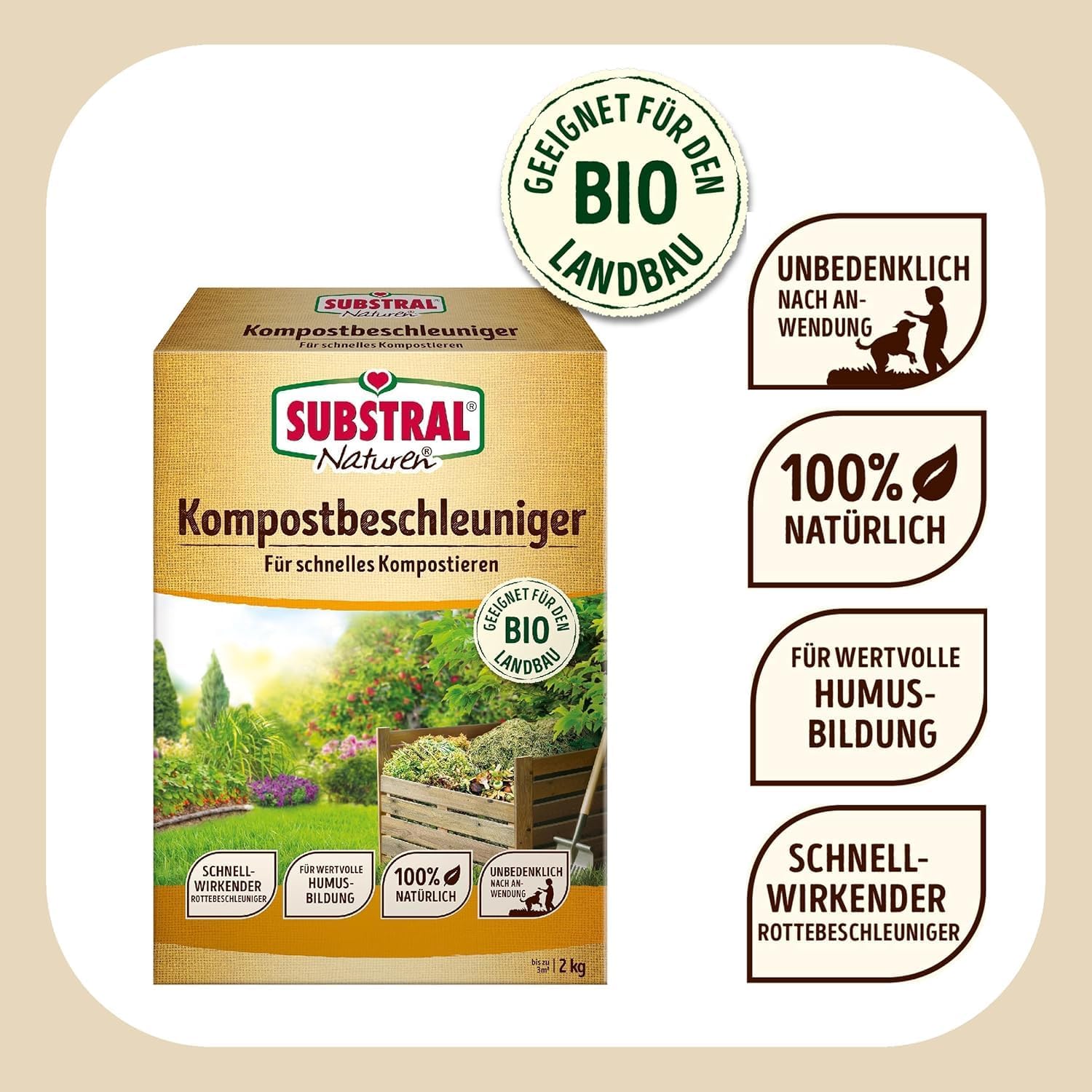 Substral Naturen Bio - Kompostbeschleuniger 2kg Für Schnelles und Effizientes Kompostieren 100% Pflanzlich — Ansicht 3