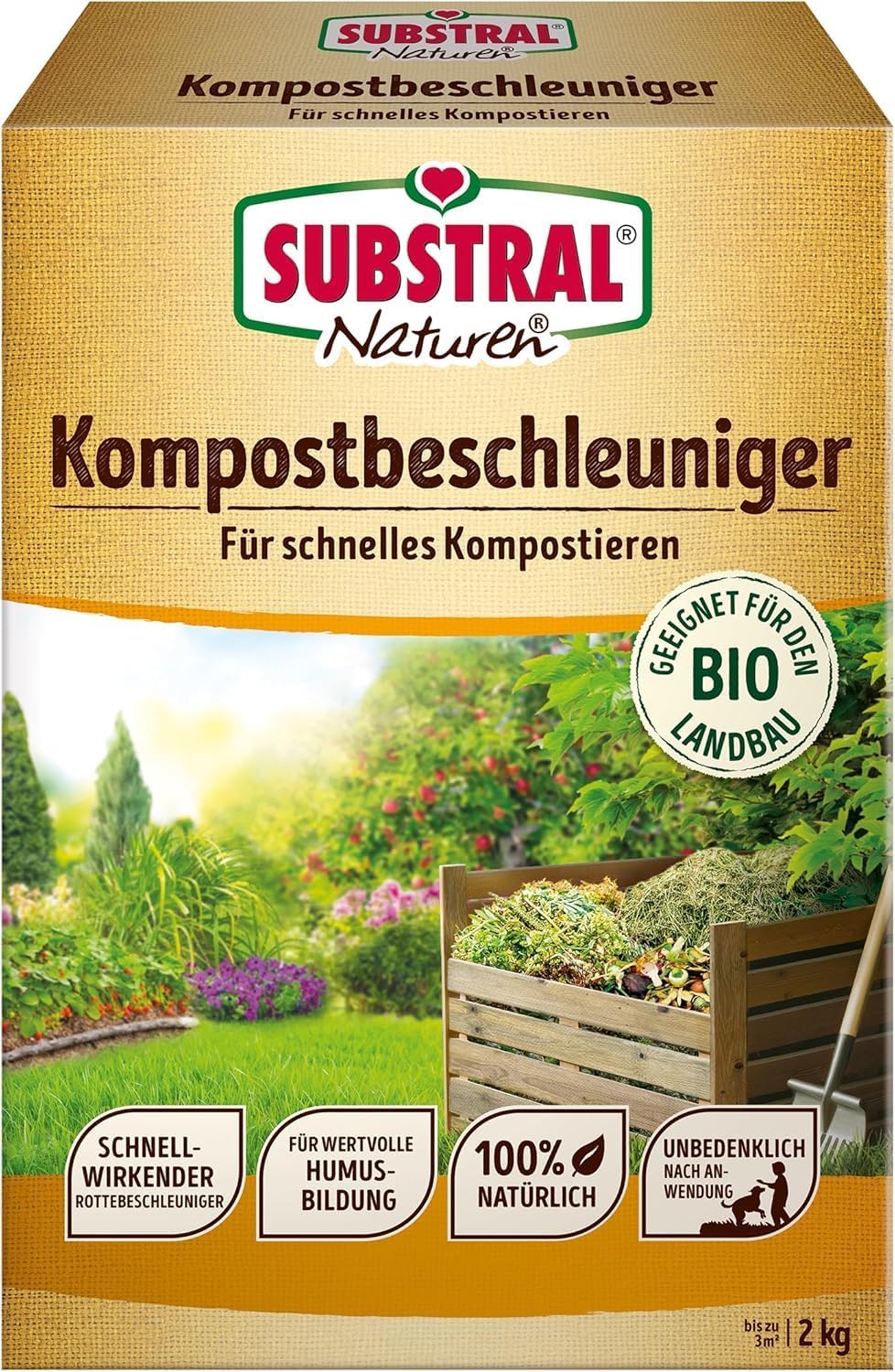Substral Naturen Bio - Kompostbeschleuniger 2kg Für Schnelles und Effizientes Kompostieren 100% Pflanzlich