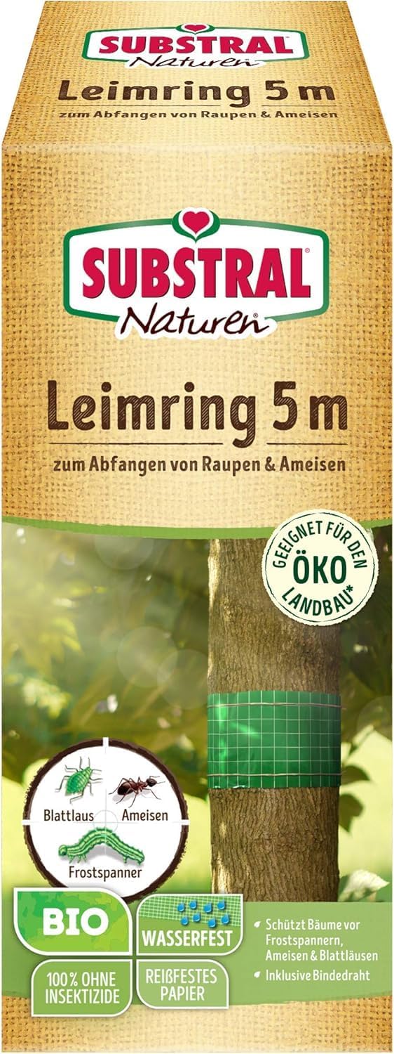 Substral Naturen Bio Leimring Raupenleimring inkl. Bindedraht gegen Raupen Ameisen und andere Schadinsekten 5m