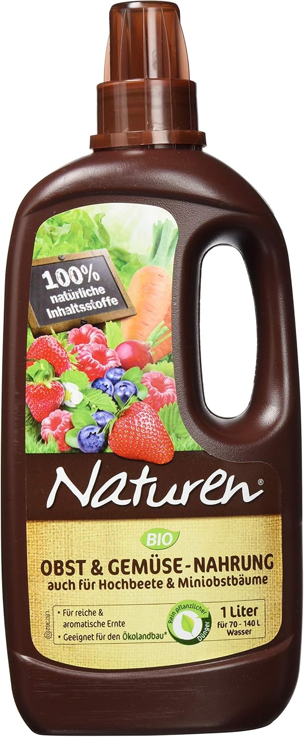 Substral Naturen Bio Obst & Gemüse Nahrung, Organischer Flüssigdünger für alle Obst- & Gemüsepflanzen, 1 L