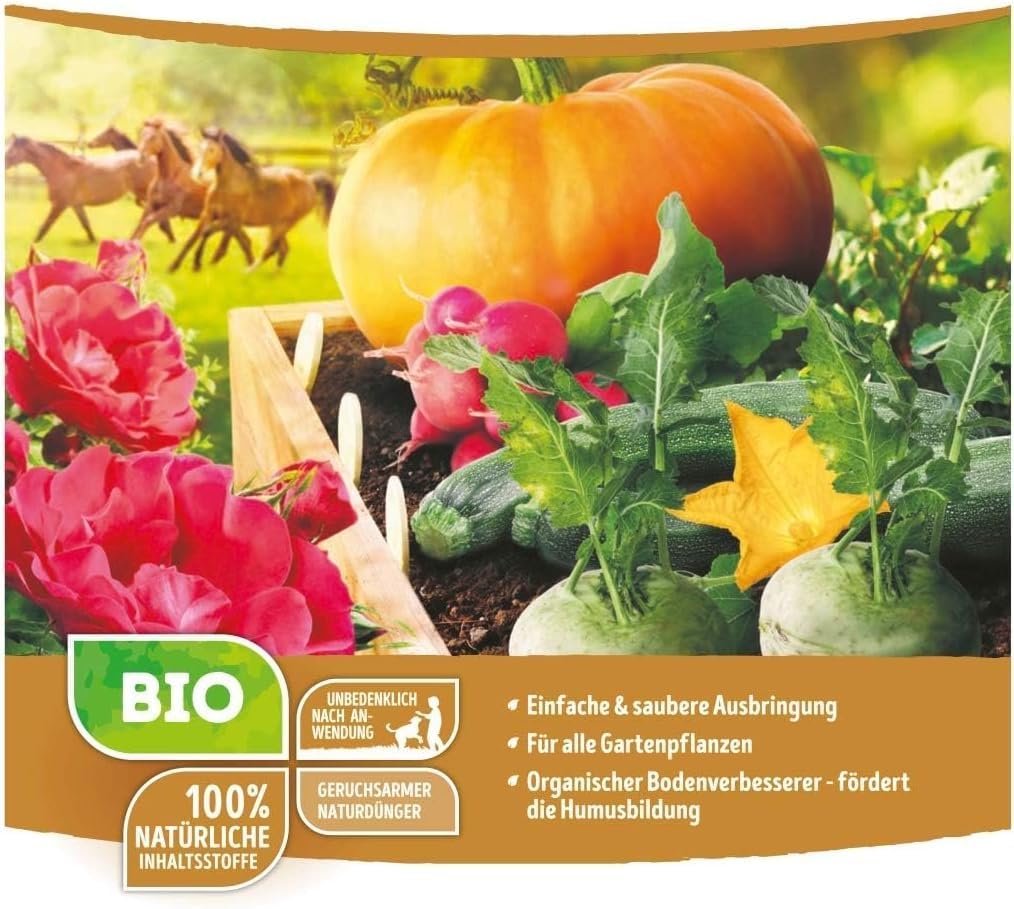Substral Naturen Bio Pferdedung 20kg bis zu 200 m2 natürlicher Bodenverbesserer und Dünger 3 Monate Langzeitwirkung — Ansicht 2
