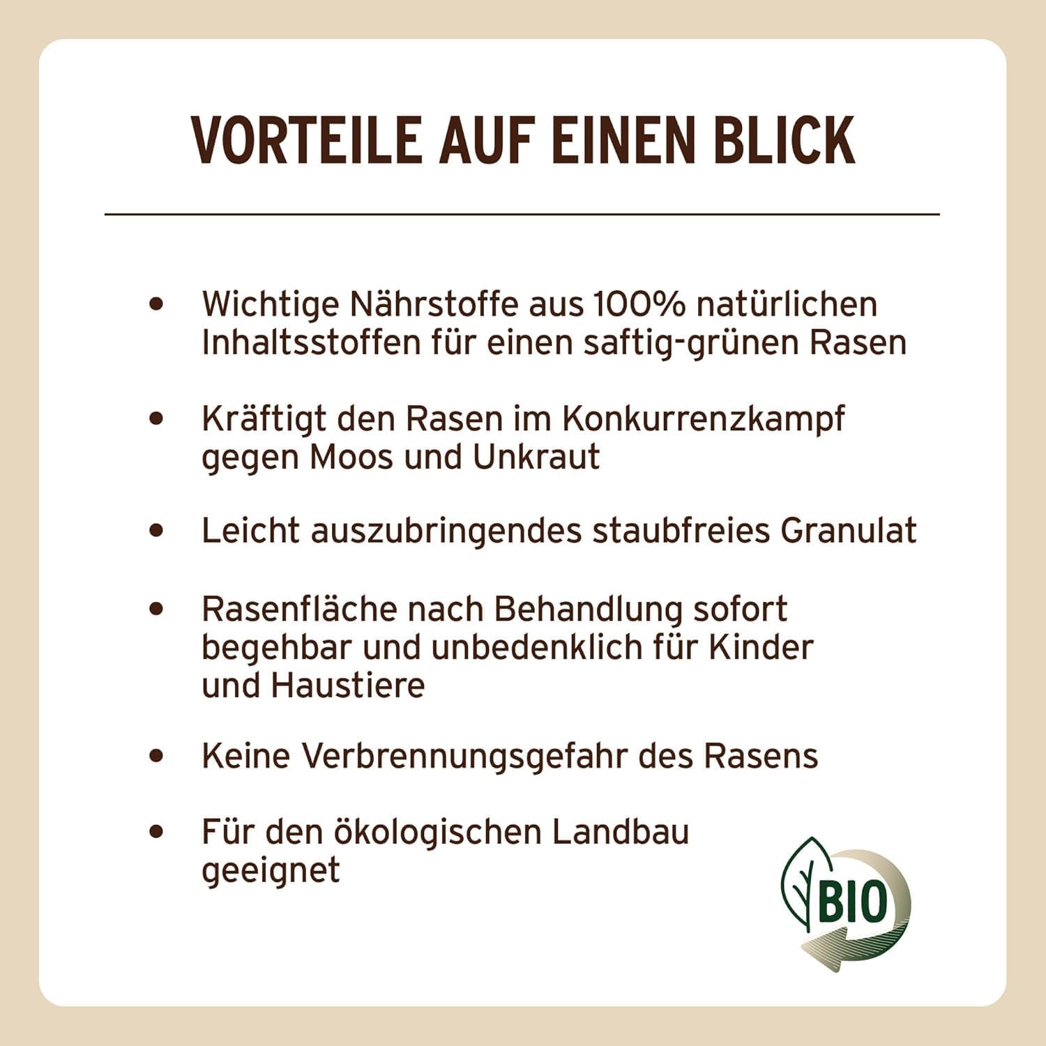 Substral Naturen Bio Rasendünger 20kg organischer Volldünger 3 Monate Langzeitwirkung alle Rasenarten bis 500 m2 — Ansicht 4