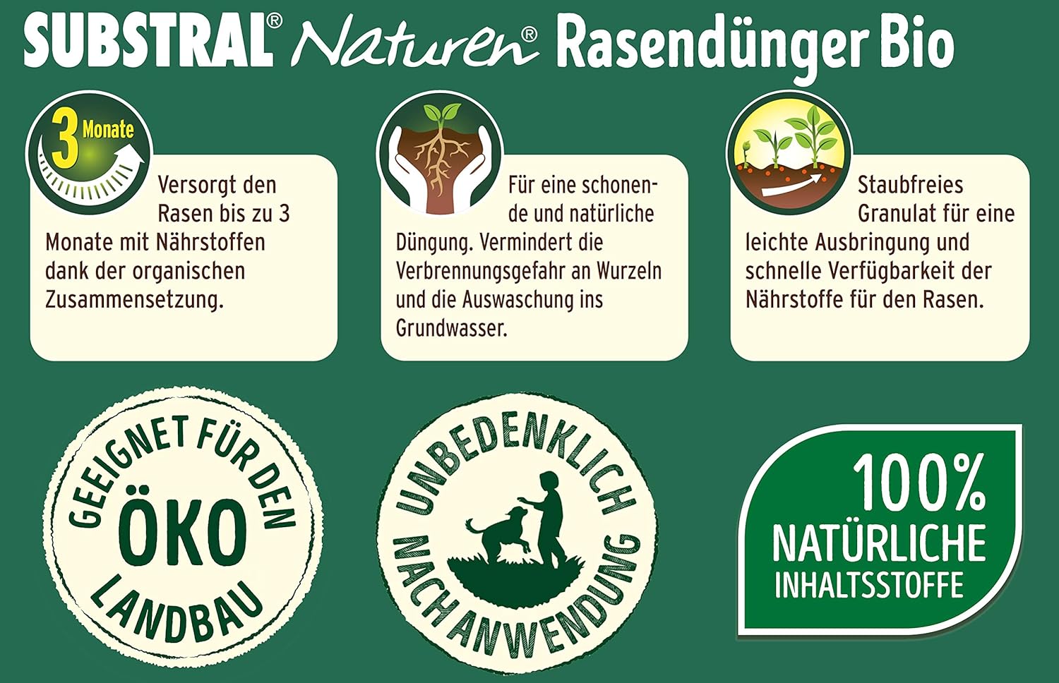 Substral Naturen Bio Rasendünger Sport- Spiel- Zierrasen Langzeitwirkung 10 kg — Ansicht 4