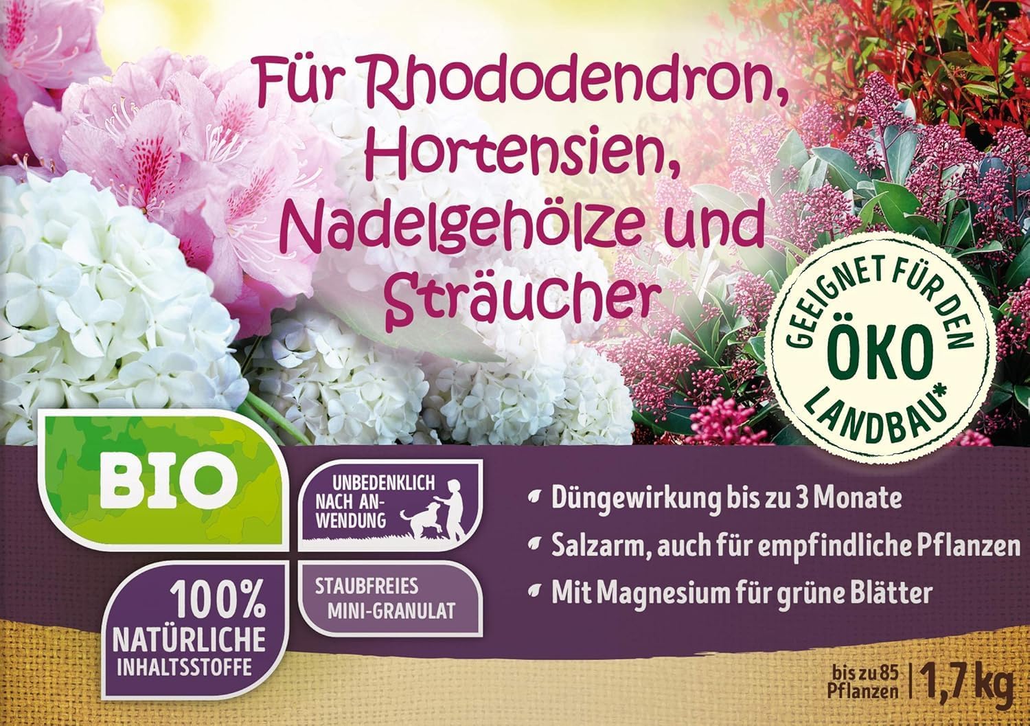 Substral Naturen Bio Rhododendron Dünger für Rhododendren und Hortensien Nadelgehölze und Sträucher 1,7kg — Ansicht 3