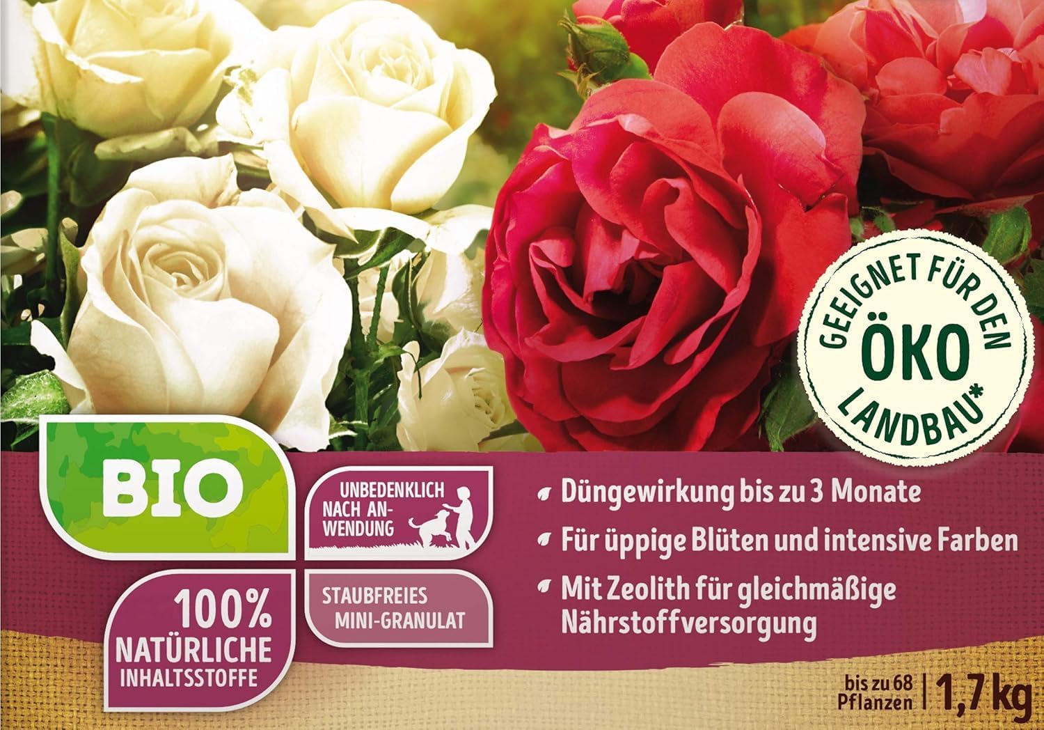Substral Naturen Bio Rosen Organisch - mineralischer Volldünger für alle Rosengewächse wirkt bis zu 12 Wochen 1,7kg — Ansicht 4