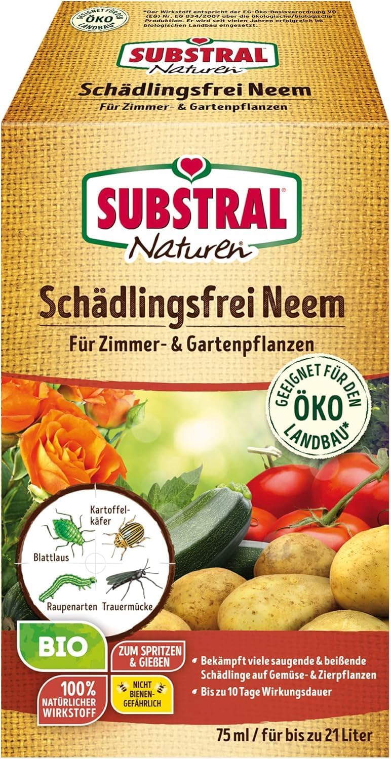 Substral Naturen Bio Schädlingsfrei Neem 75ml Konzentrat gegen saugende und beißende Schädlinge an Gemüse - und Zierpflanzen