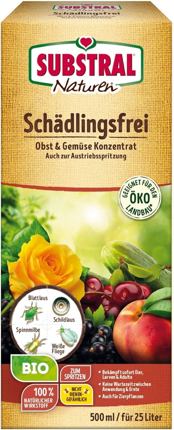 Substral Naturen Bio Schädlingsfrei Obst - u Gemüse Konzentrat geg. Blattlaus Spinnmilbe weiße Fliege etc 500ml