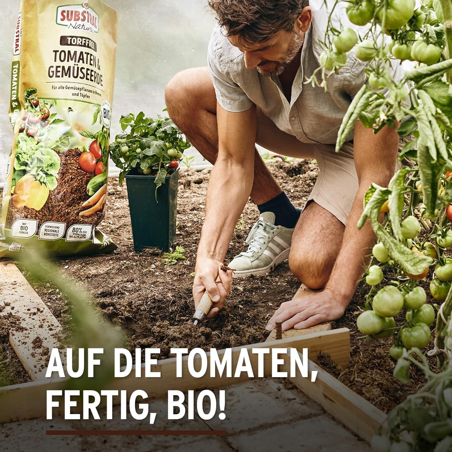 Substral Naturen Bio Tomate & Gemüse Erde Bio & torffrei 20l, 12 Wochen vorgedüngt — Ansicht 3