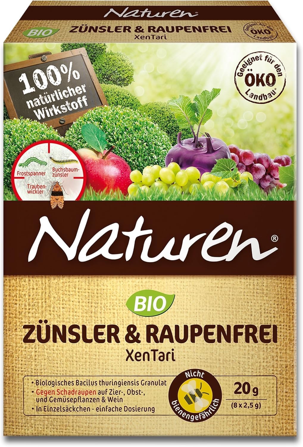 Substral Naturen Bio Zünsler - und Raupenfrei XenTari 8x2,5g biologisches Spritzpulver gegen Buchsbaumzünsler und Schadraupen — Ansicht 2