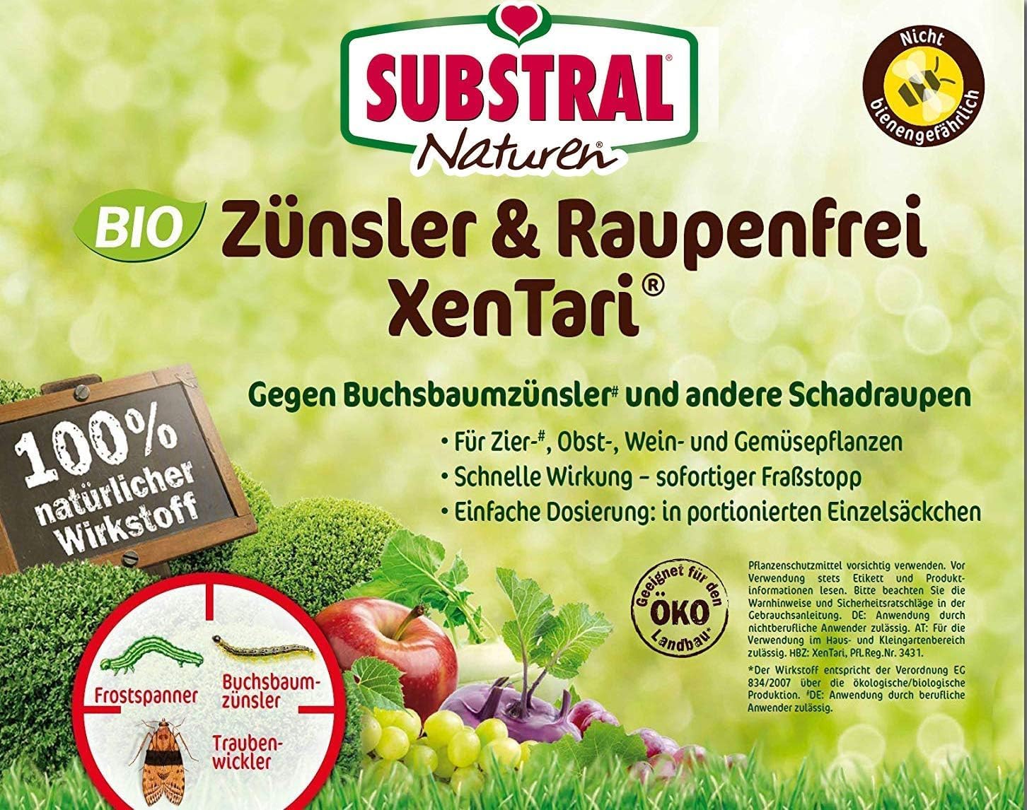 Substral Naturen Bio Zünsler - und Raupenfrei XenTari 8x2,5g biologisches Spritzpulver gegen Buchsbaumzünsler und Schadraupen — Ansicht 4