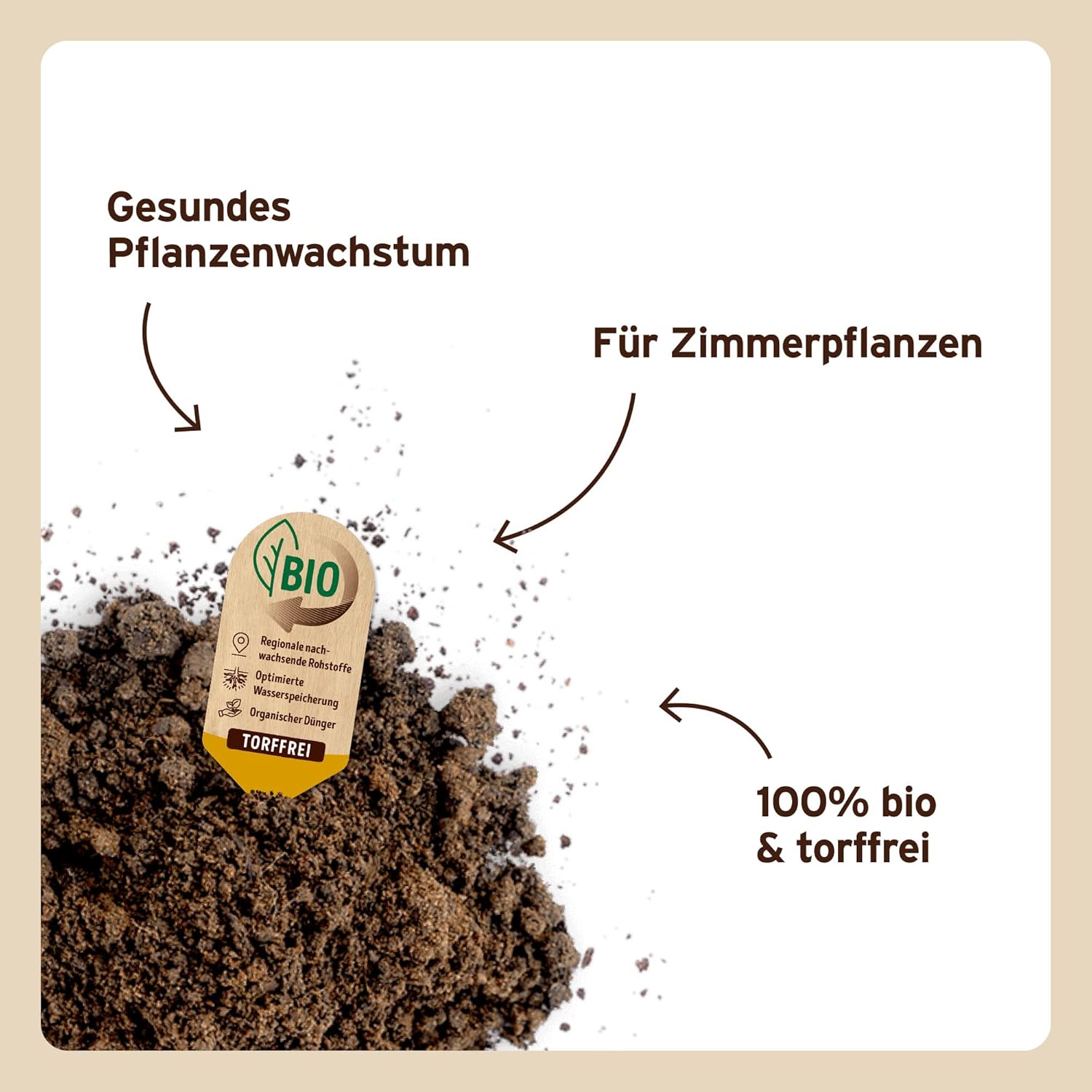 Substral Naturen Grünpflanzen Erde Bio & torffrei, 10L, für alle Zimmerpflanzen, mit 3 Monaten Bio-Dünger vorgedüngt — Ansicht 3
