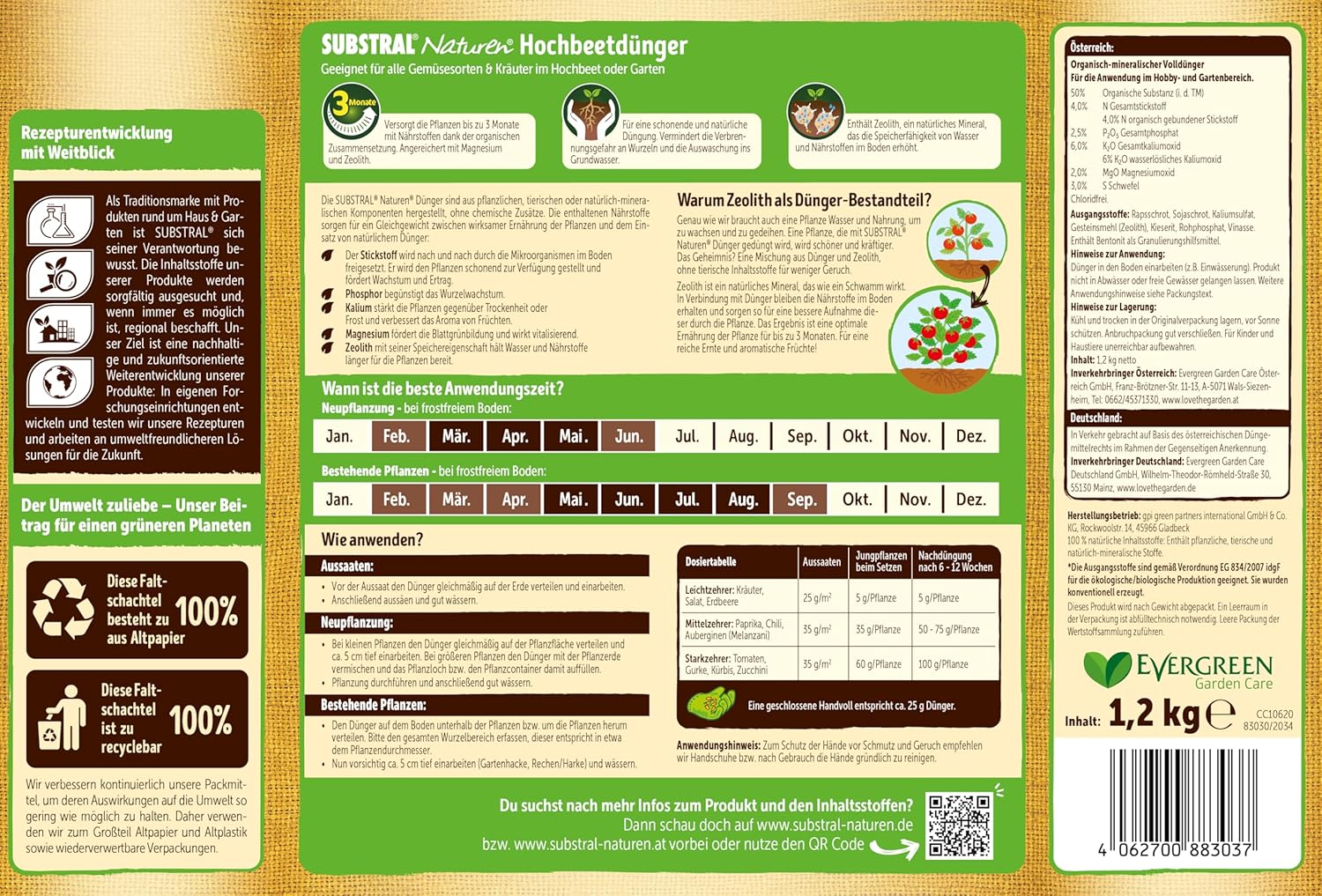 Substral Naturen Hochbeetdünger 1,2kg ideal für Gemüse - und Kräuterbeete mit Magnesium und Zeolith für optimales Wachstum und Wasserspeicherung — Ansicht 2