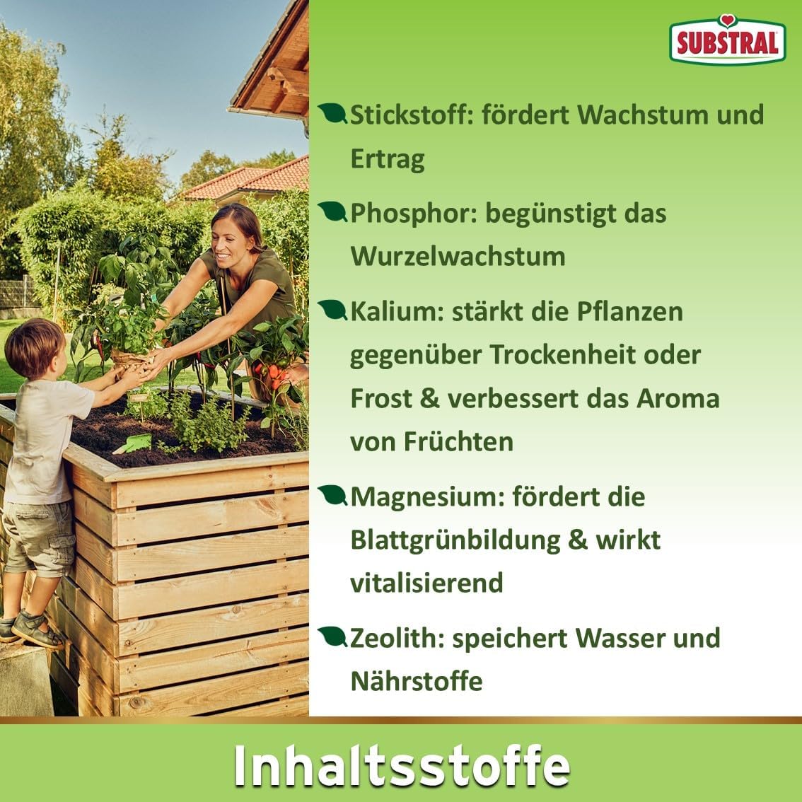 Substral Naturen Hochbeetdünger 1,2kg ideal für Gemüse - und Kräuterbeete mit Magnesium und Zeolith für optimales Wachstum und Wasserspeicherung — Ansicht 4