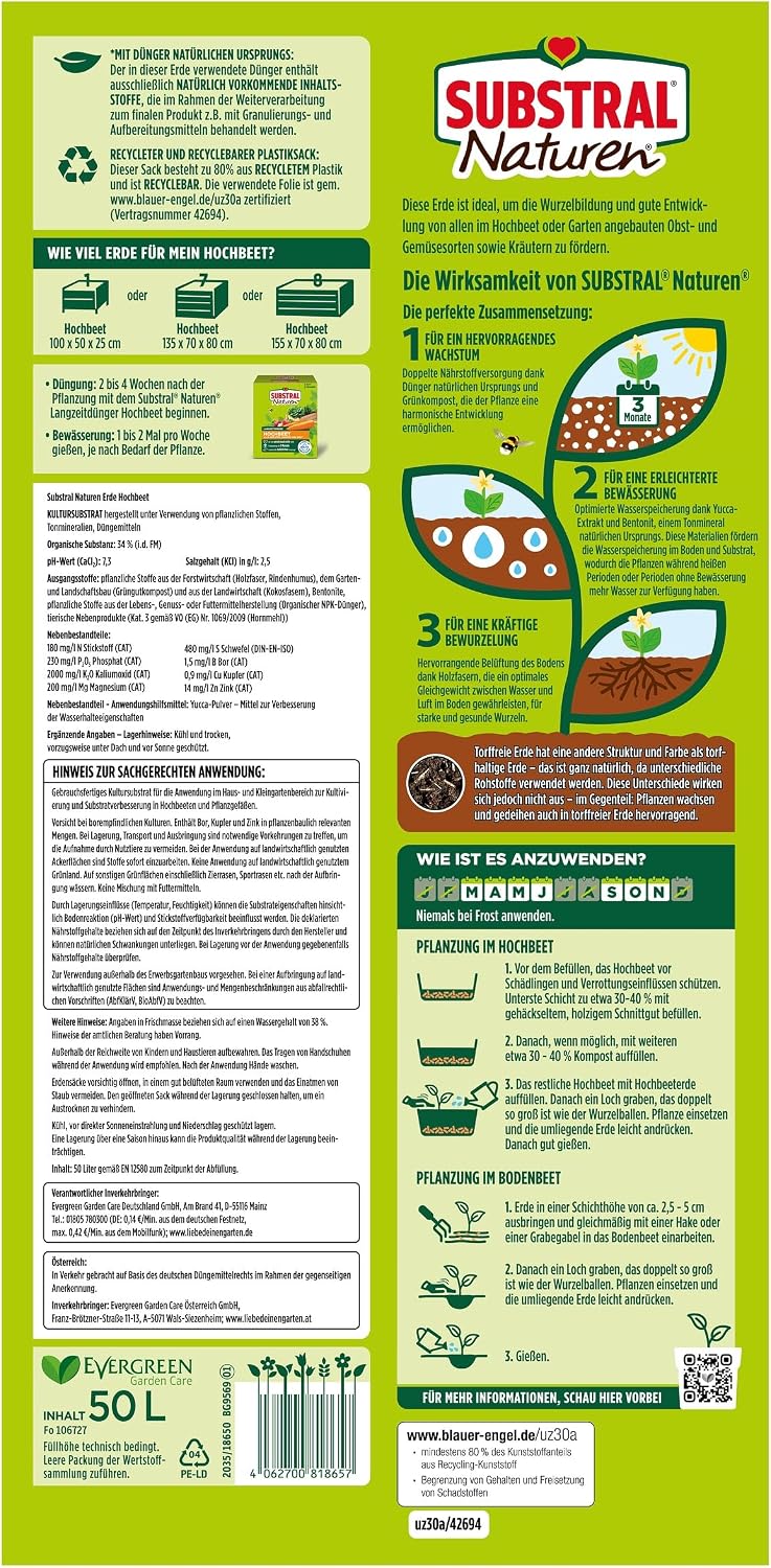SUBSTRAL® Naturen® Hochbeeterde torffrei - 50 Liter — Ansicht 2