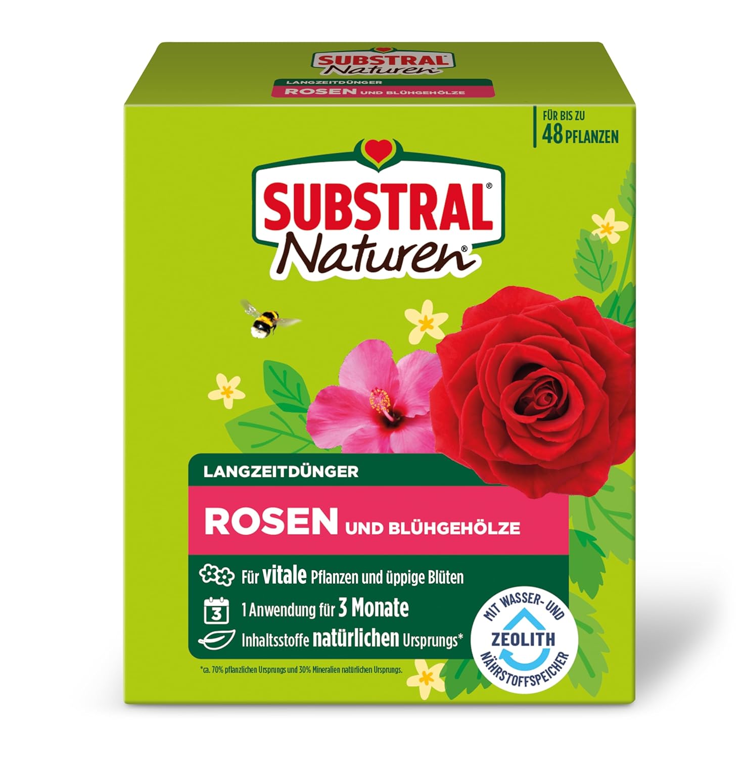 Substral Naturen Langzeitdünger Rosen & Blühgehölze 1,2kg Für Üppige Blüten Kräftige Pflanzen & Langzeitwirkung Bis 3 Monate Mit Zeolith