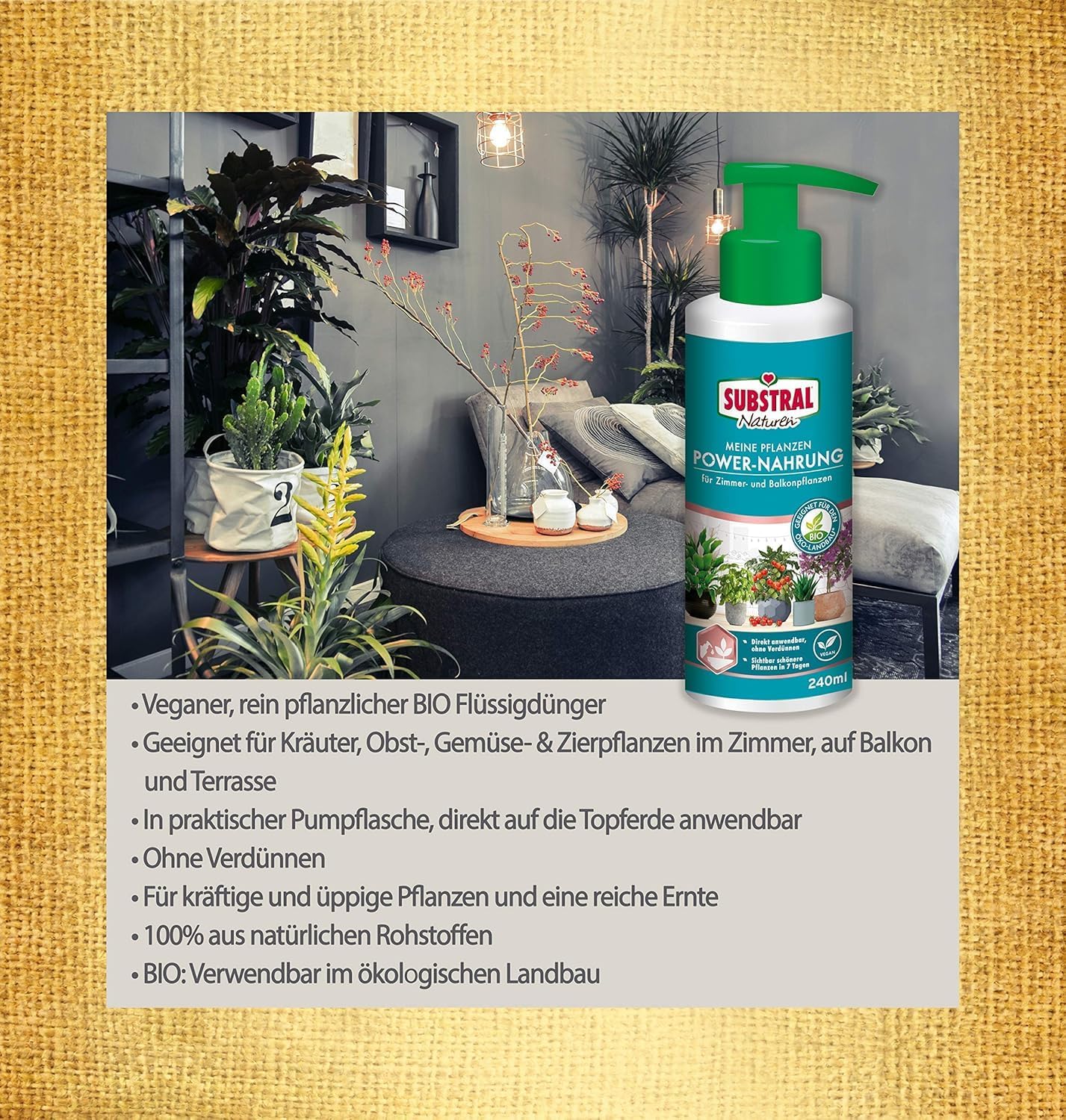 Substral Naturen Meine Pflanzen Power Nahrung 240ml veganer Bio Universal Flüssigdünger pumpen gießen fertig — Ansicht 2