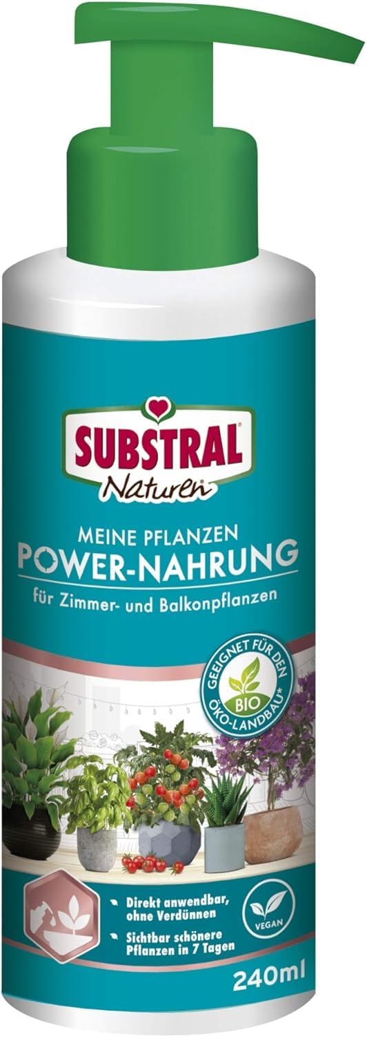 Substral Naturen Meine Pflanzen Power Nahrung 240ml veganer Bio Universal Flüssigdünger pumpen gießen fertig