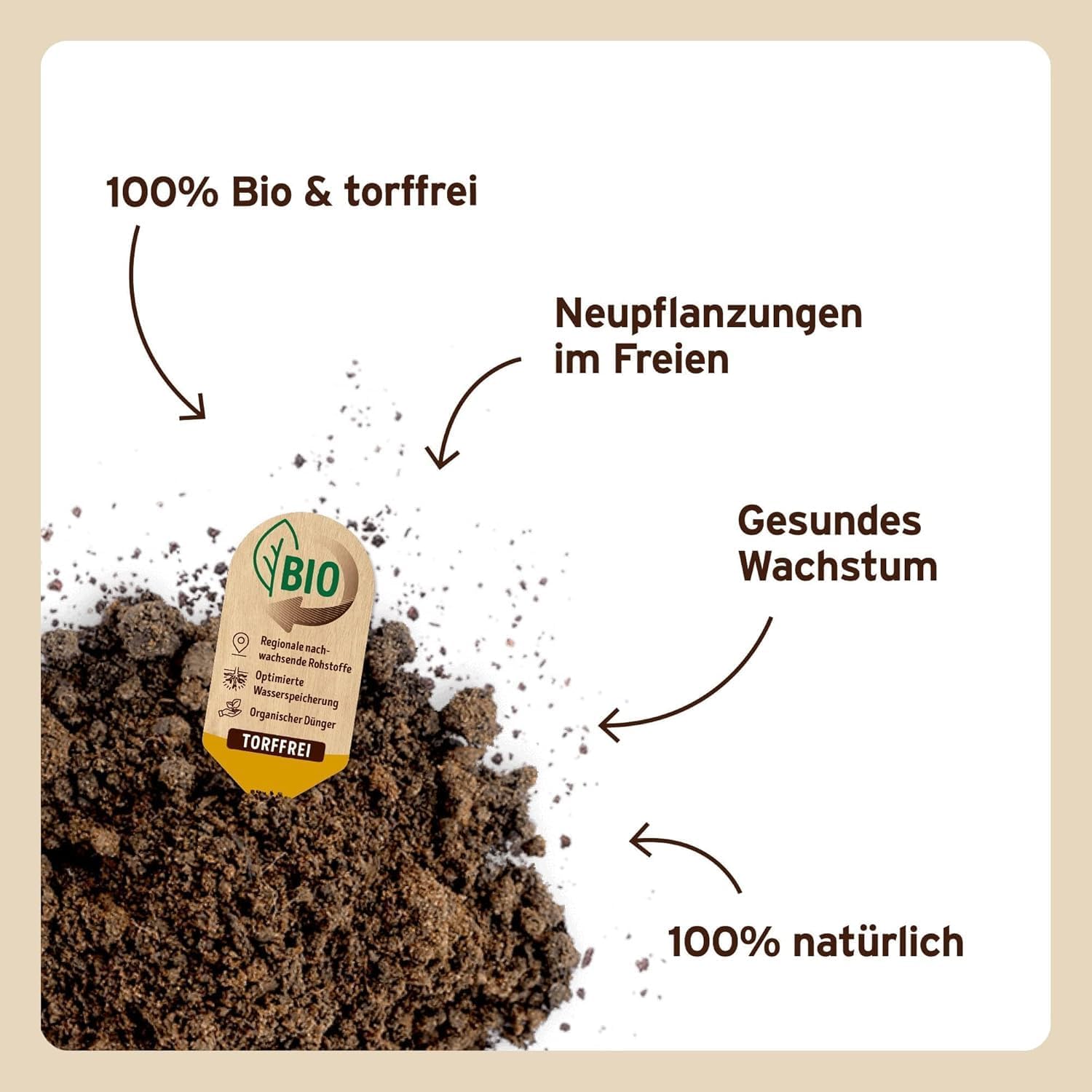Substral Naturen Pflanzerde Bio & torffrei 40L für Stauden Sträucher und Hecken 3 Monate vorgedüngt — Ansicht 2