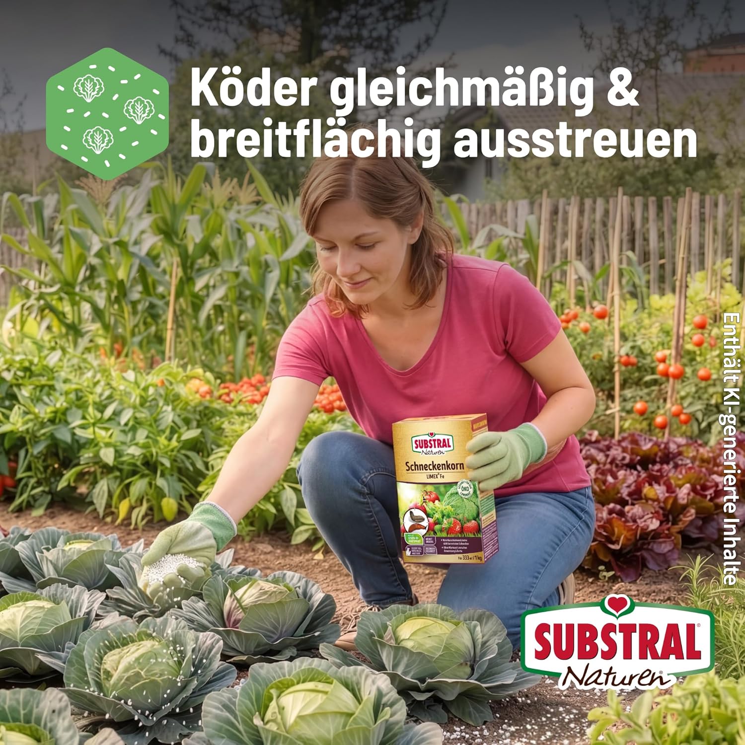 Substral Naturen Schneckenkorn Limex Fe 1,0kg für 333qm Schneckenbekämpfung Für Gemüse und Zierpflanzen Mit Eisen - III - Phosphat Regenfestes Streugranulat Für Haus Und Kleingarten — Ansicht 3