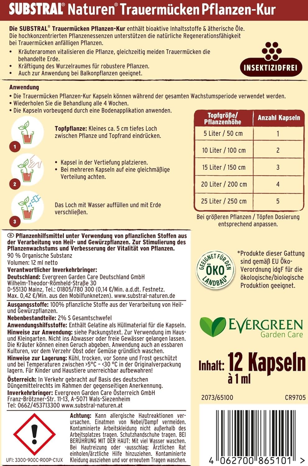 Substral Naturen Trauermückenfreie Pflanzen - Kur 12 STK Mit Ätherischen Ölen & Bioaktiven Stoffen Für Starke Pflanzen & Erde — Ansicht 6